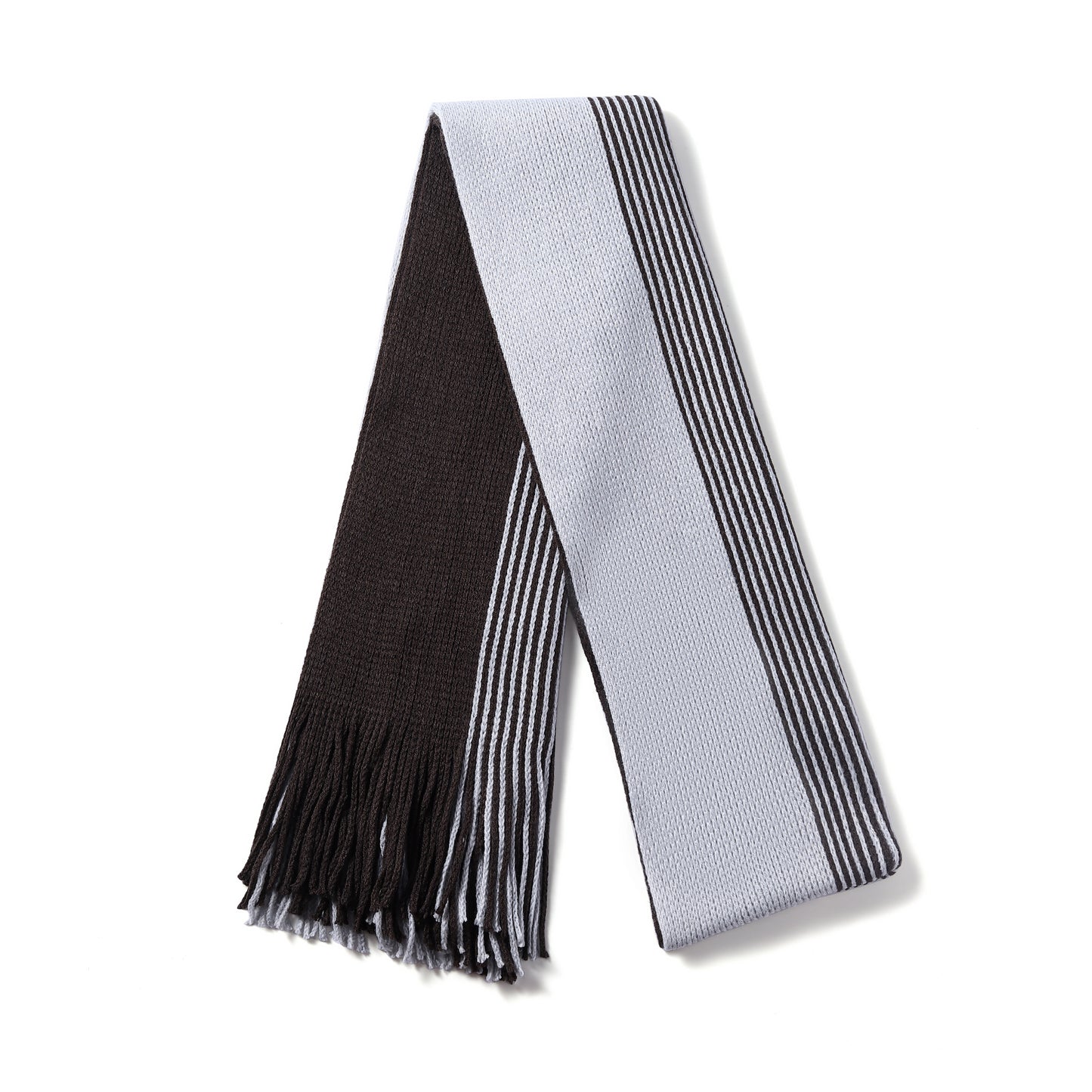 Mens Supersoft Luxury Knitted Scarves with tassels - Mid Thin Stripes
