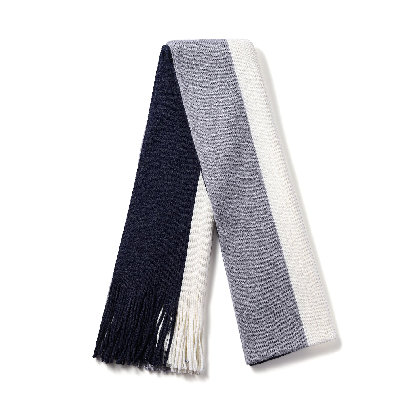 Mens Supersoft Luxury Knitted Scarves with tassels - Tri Stripes