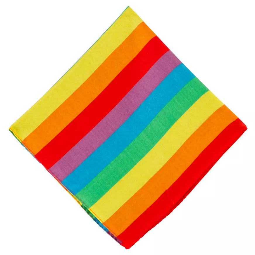 Retro Hippie Rainbow Stripes Bandana - Tie Dye Rainbow Stripes