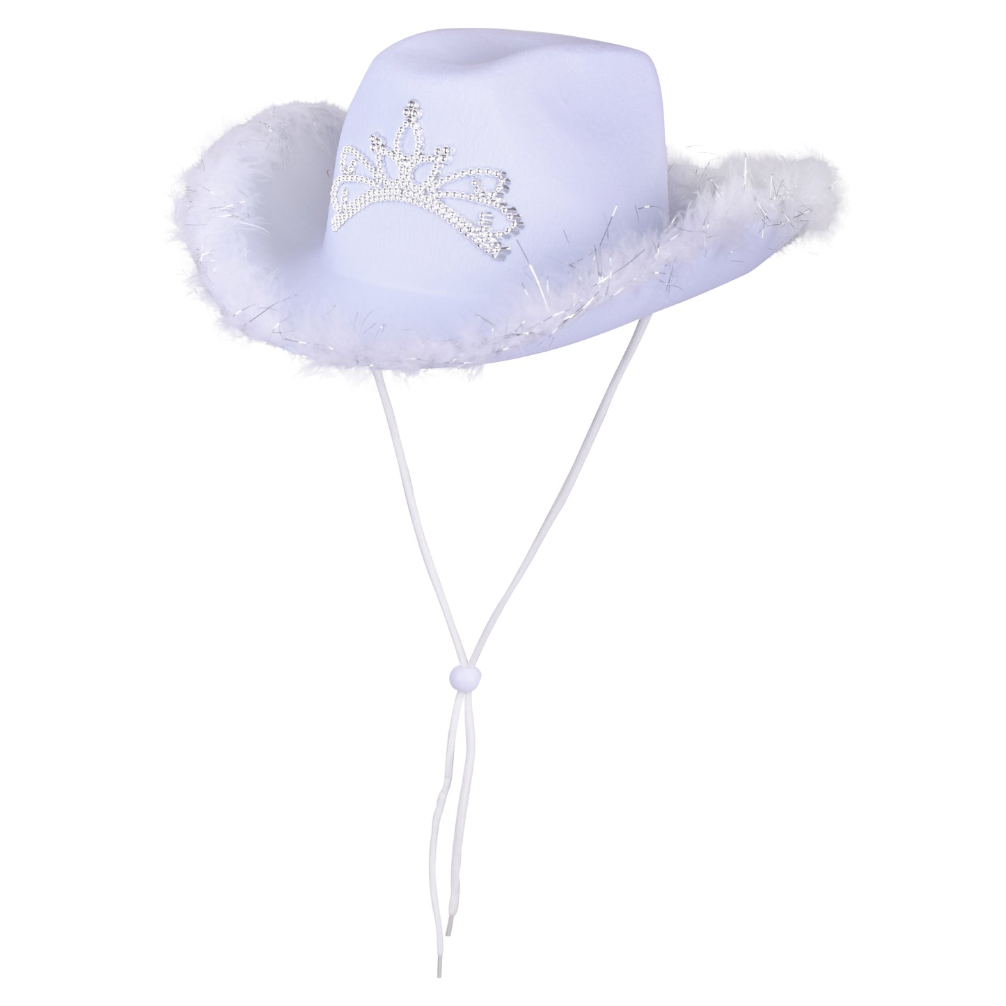 Light Up Feather Trimmed Cowboy Hats with Crown