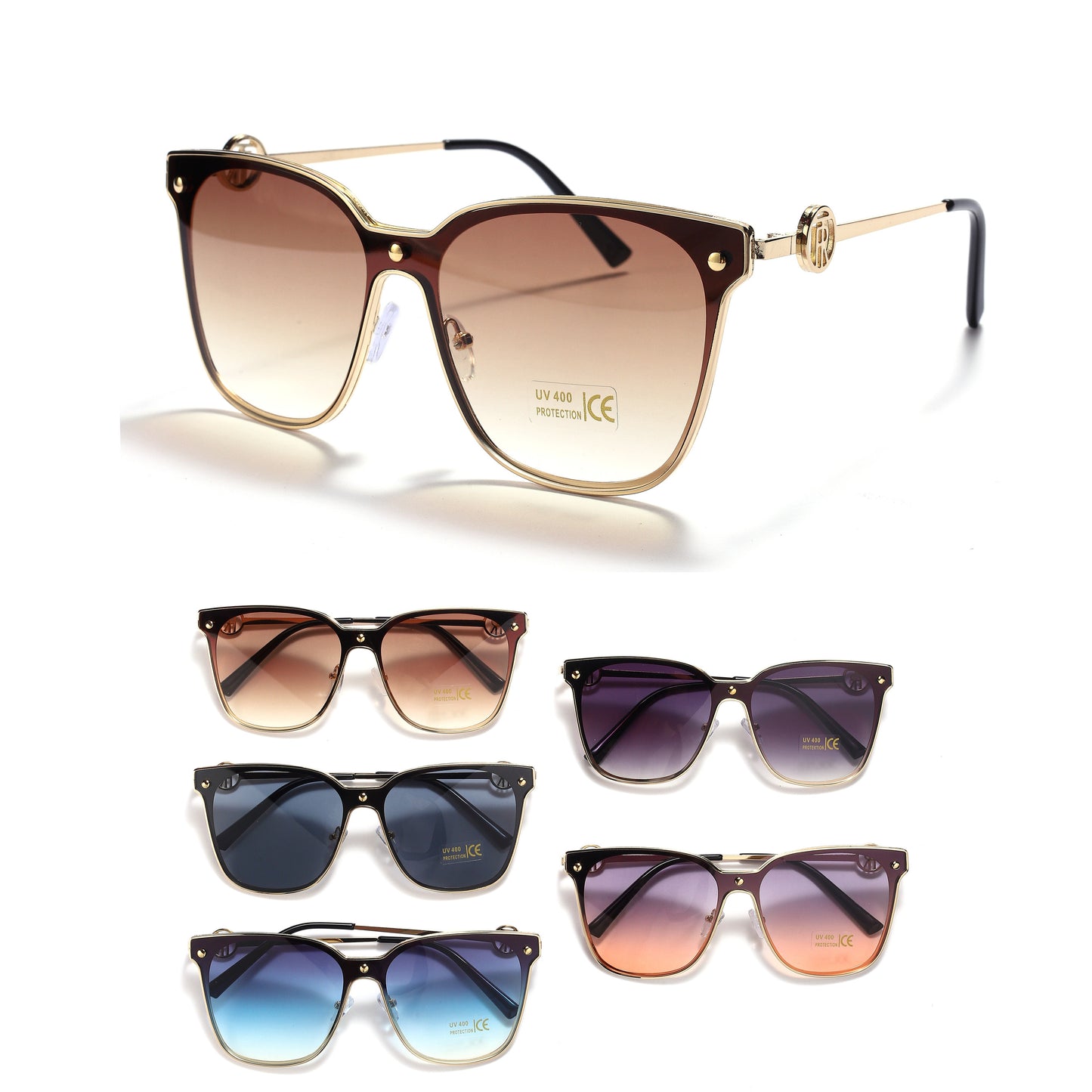 Luxury Oversized Square Gradient Sunglasses - 12 Units (LLSG1)