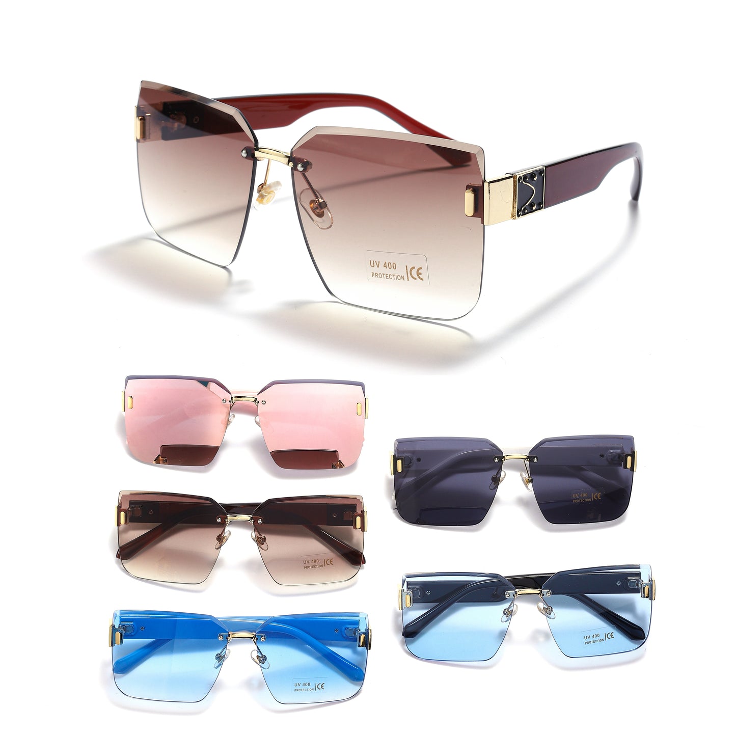 Royal Stallion Fashion Rimless Square Sunglasses - LLSG26 (12 Units)