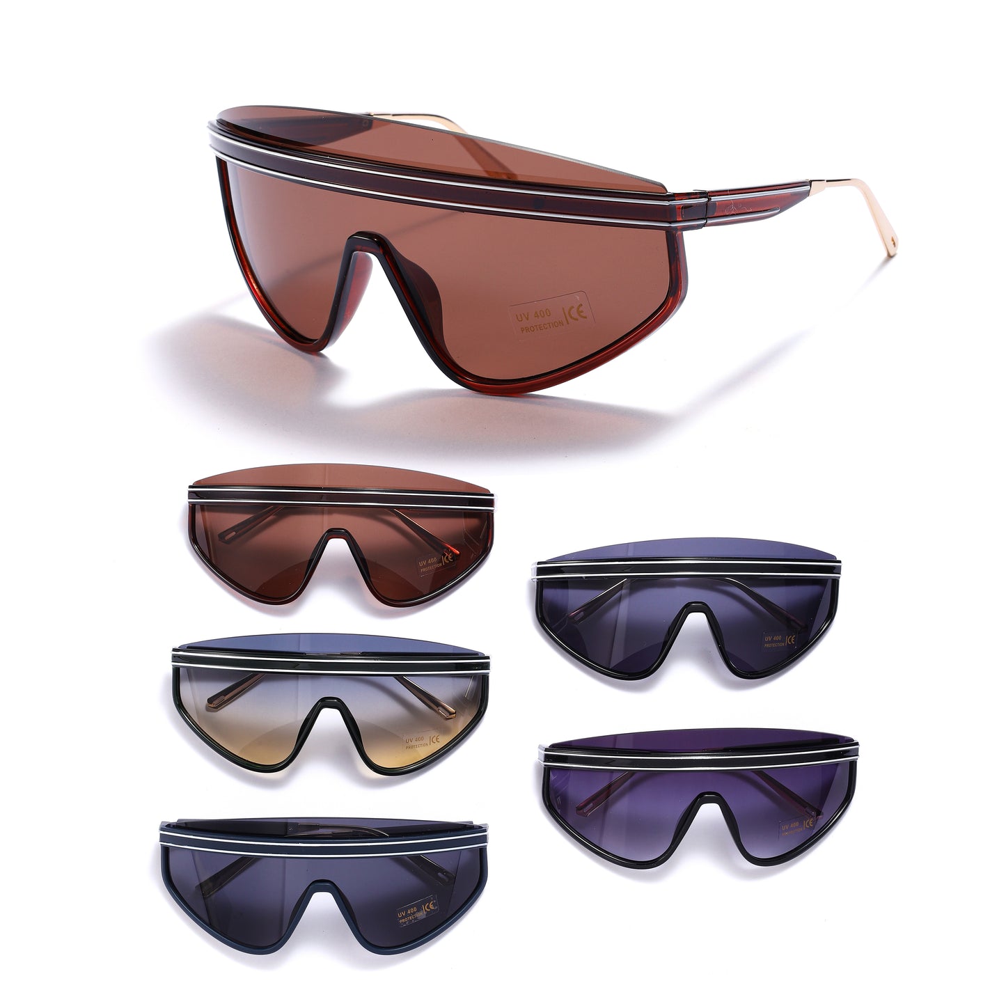 Royal Stallion Futuristic Shield Visor Sunglasses - LLSG29 (12 Units)