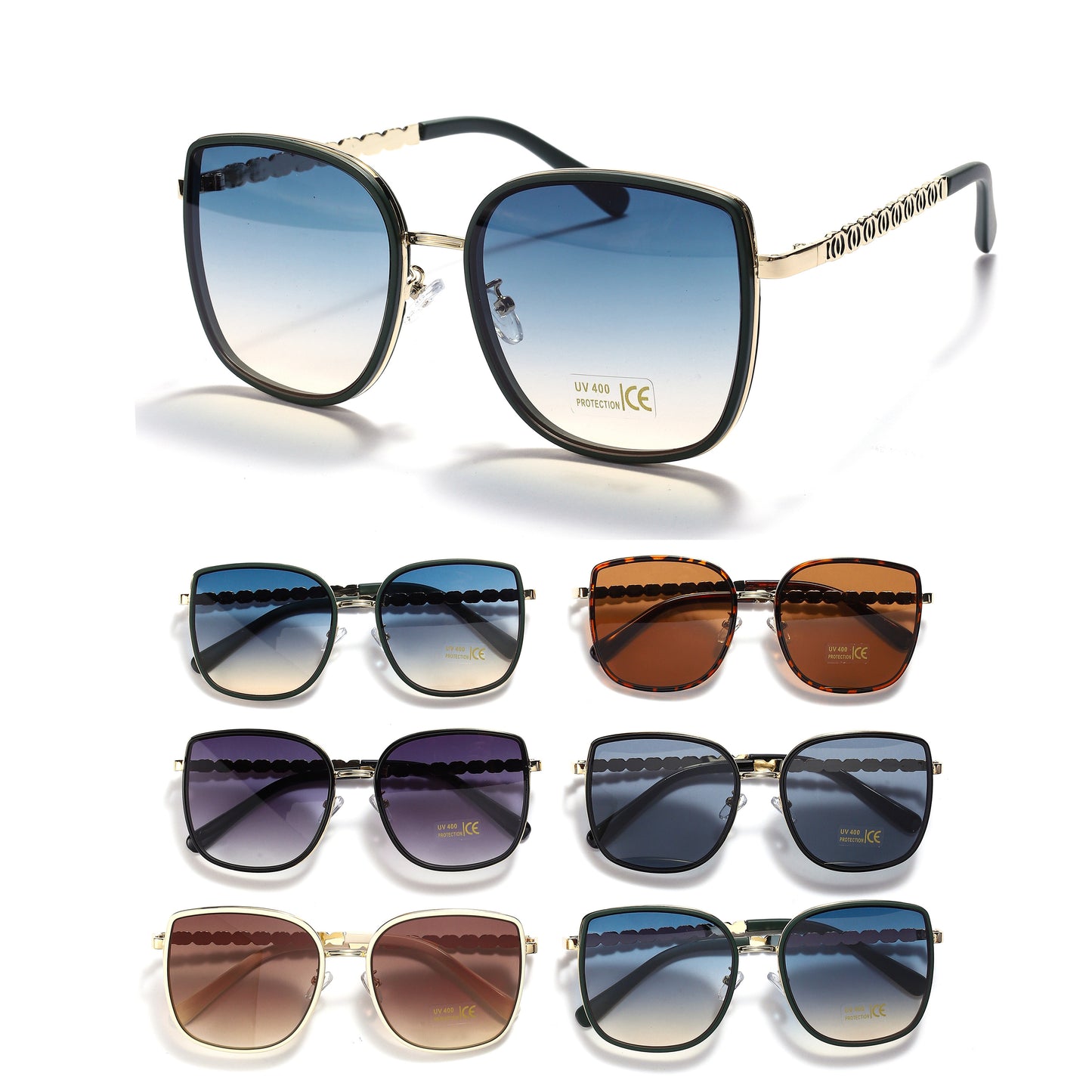 Royal Stallion Luxury Inspired Detail Sunglasses - LLSG3 (12 Units)