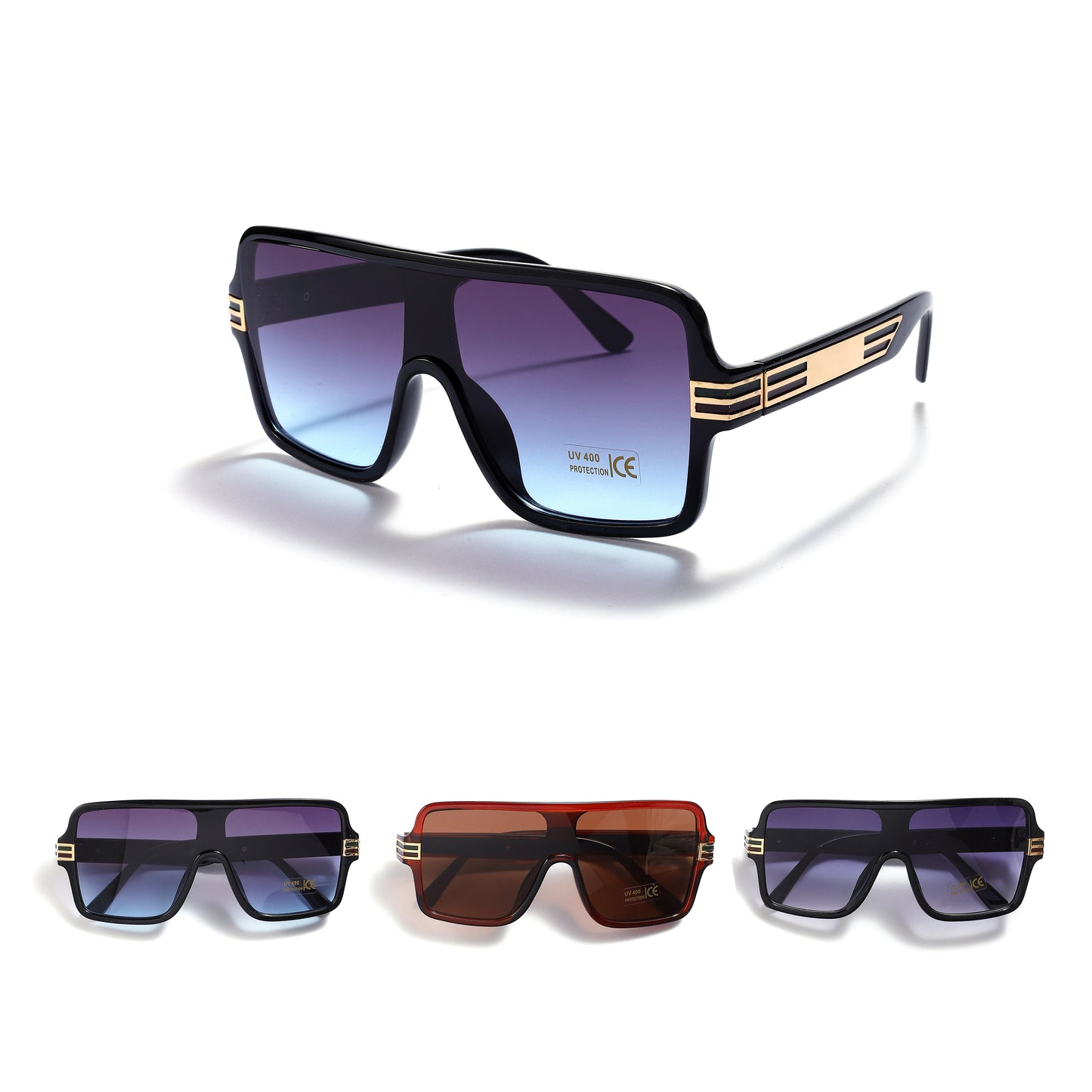 Royal Stallion Signature Stripe Shield Sunglasses - LMSG12 (12 Units)