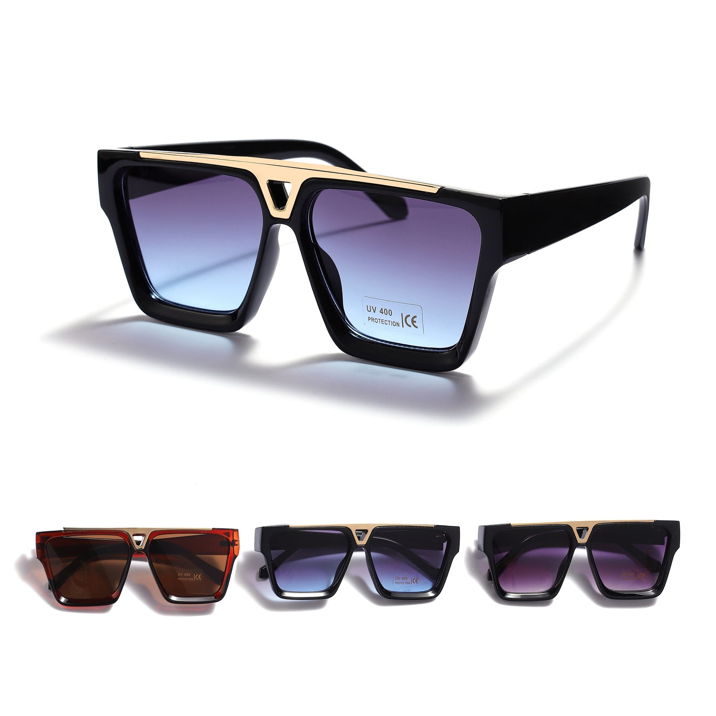 Royal Stallion Top Bar Square Sunglasses - LMSG13 (12 Units)