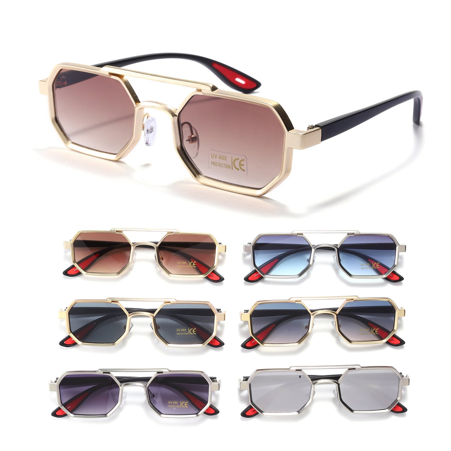 Royal Stallion Octagon Sunglasses - LMSG18 (12 Units)