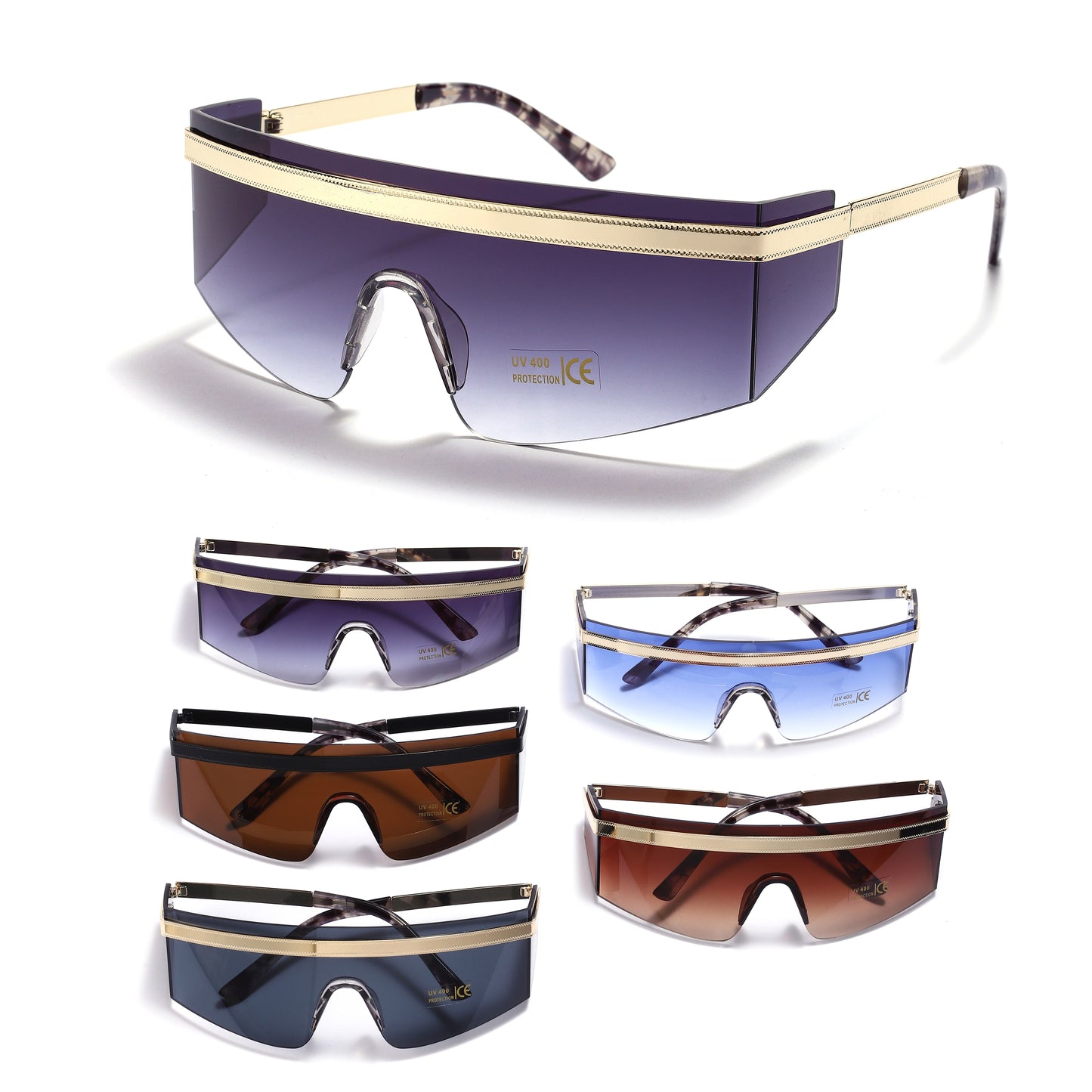 Royal Stallion Shield Visor Sunglasses - LMSG4 (12 Units)