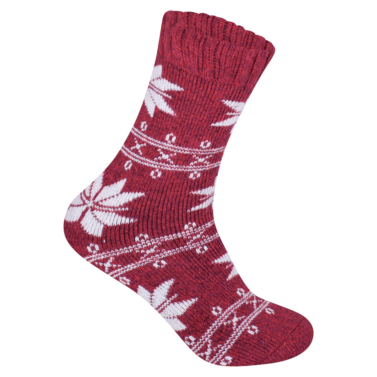 Ladies Merino Lambs Wool Socks - Snowflake (12 Pairs)