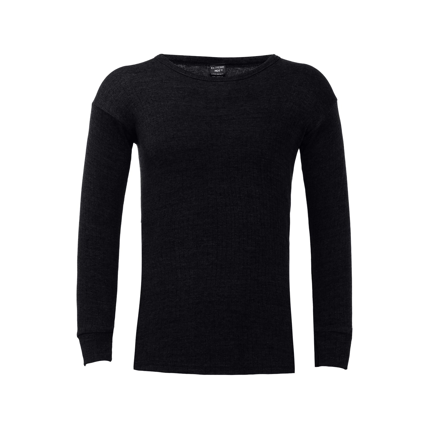 Mens Brushed Thermal Long Sleeve T-Shirts - Black (Pack of 6)