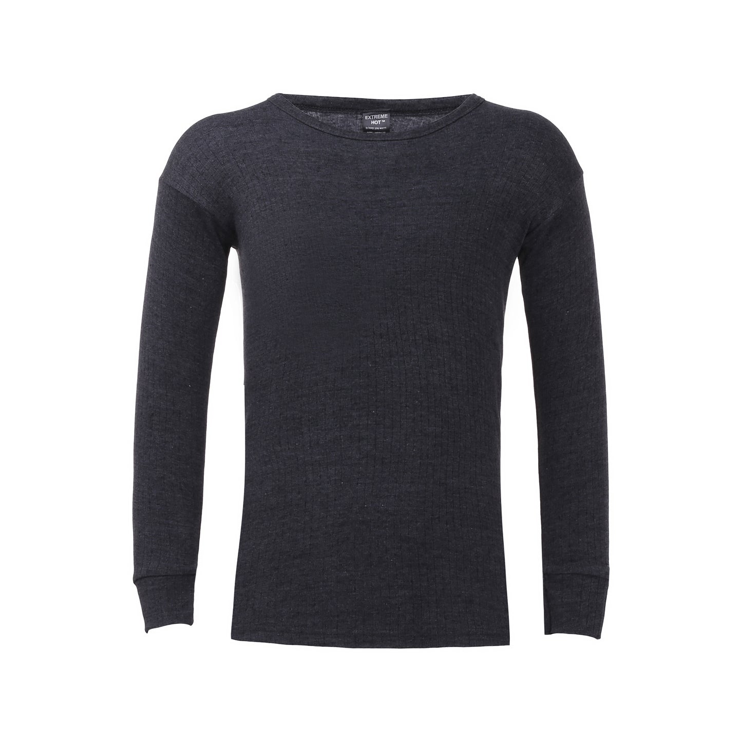 Mens Brushed Thermal Long Sleeve T-Shirts - Charcoal (Pack of 6)