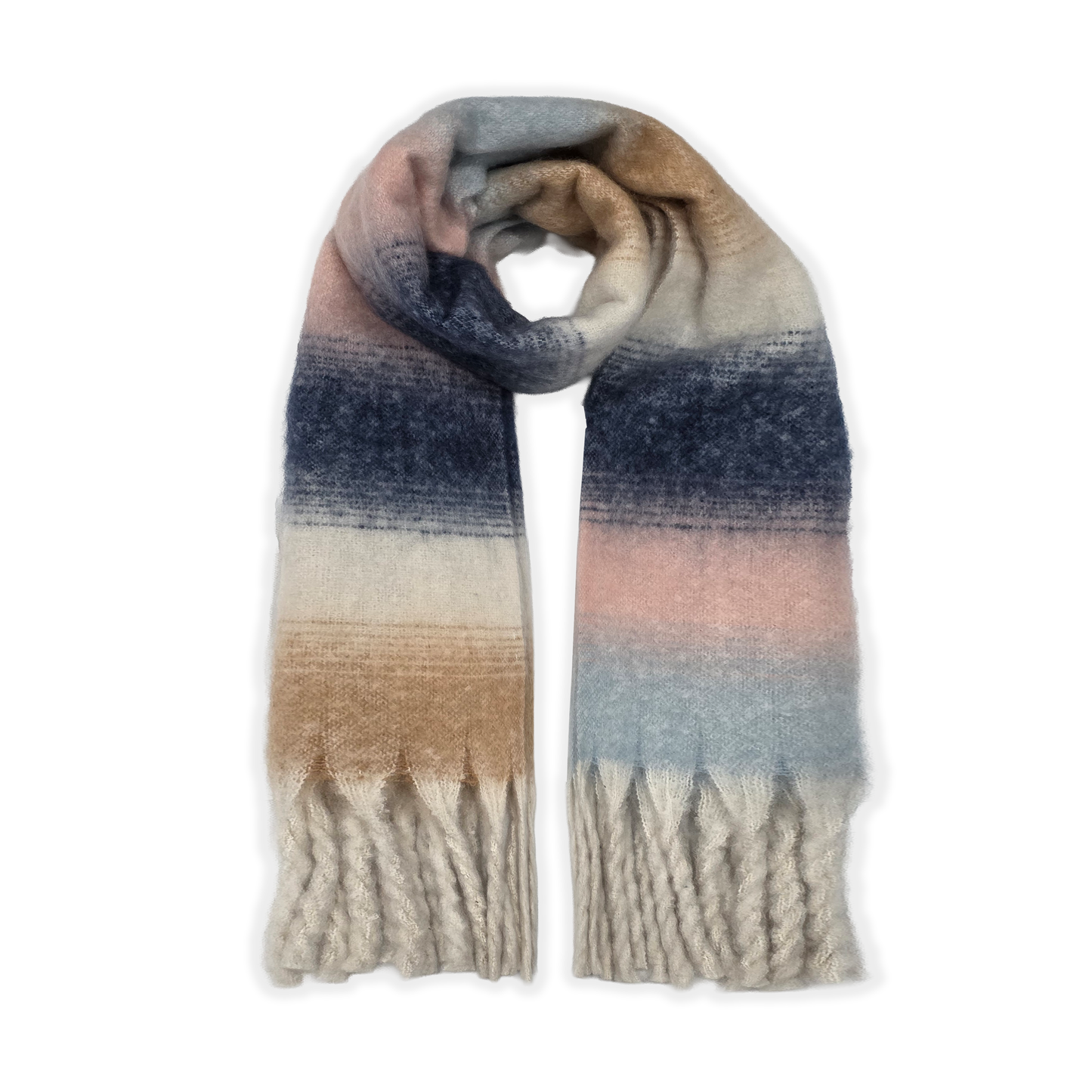 Ladies Cosy Multi-Colour Fluffy Blanket Scarf LSC-1