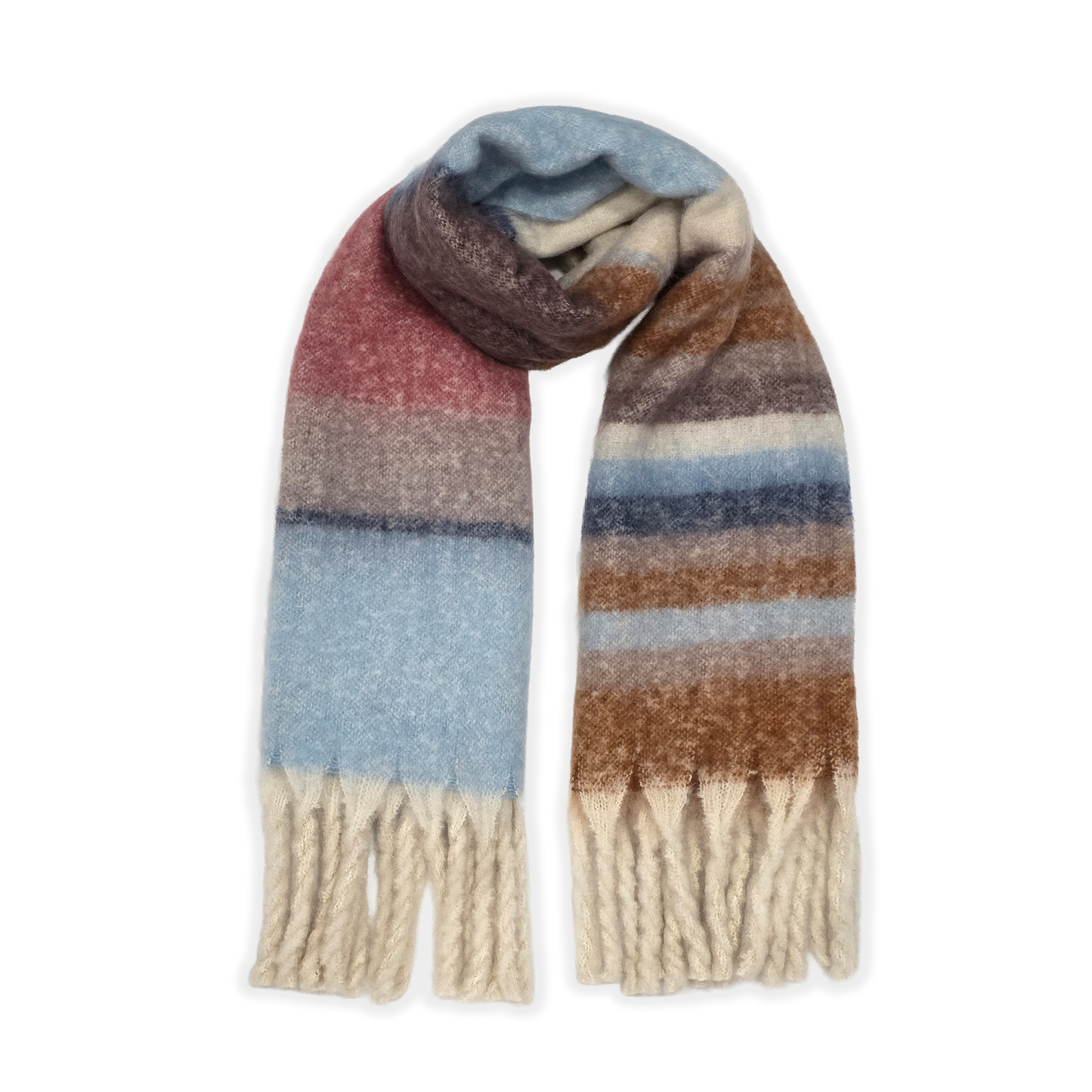 Ladies Cosy Multi-Colour Fluffy Blanket Scarf LSC-8