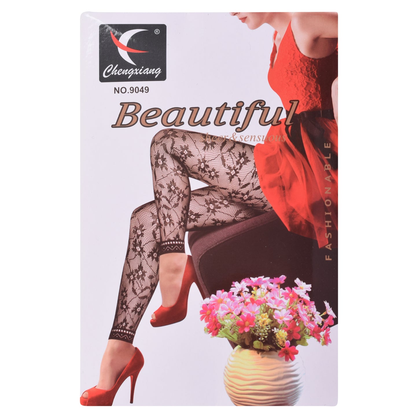 Floral Lace Footless Fishnet Tights