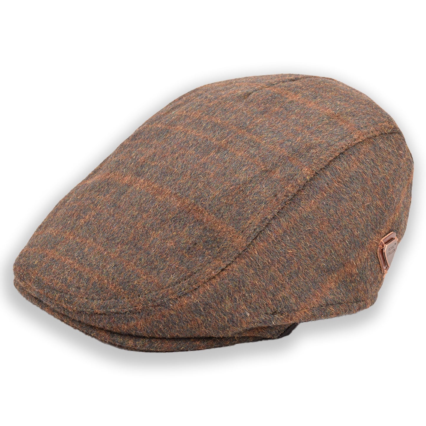 Royal Stallion Classic Wool Flat Cap - Brown Check (One Size)