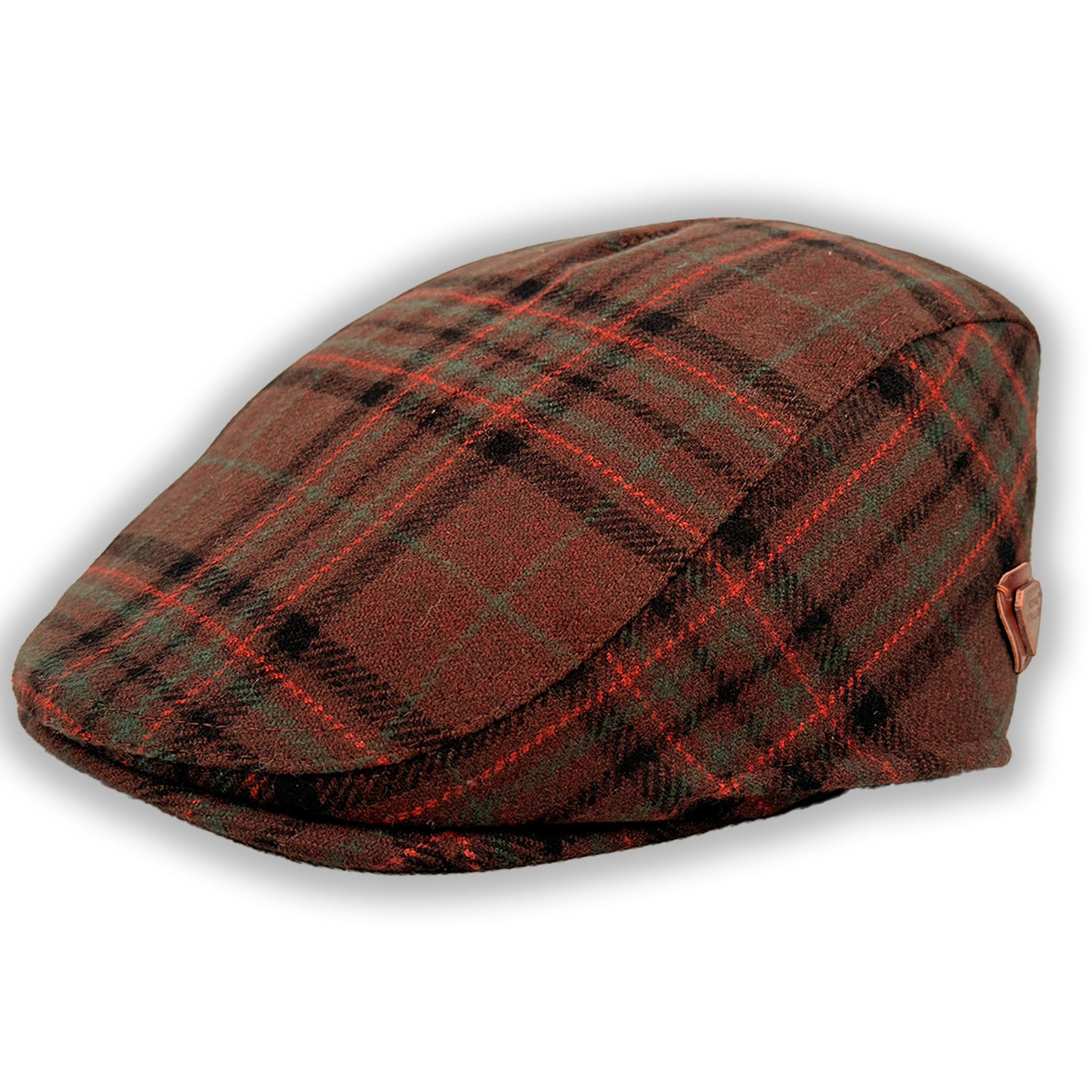 Royal Stallion Classic Wool Flat Cap - Brown Multi Colour Check (One Size)