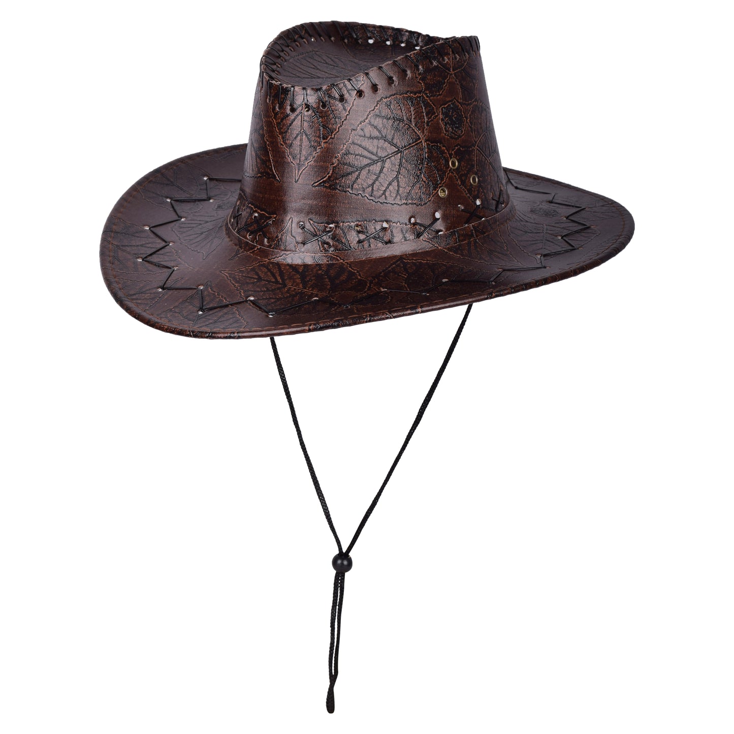Embossed Faux Leather Look Cowboy Hat