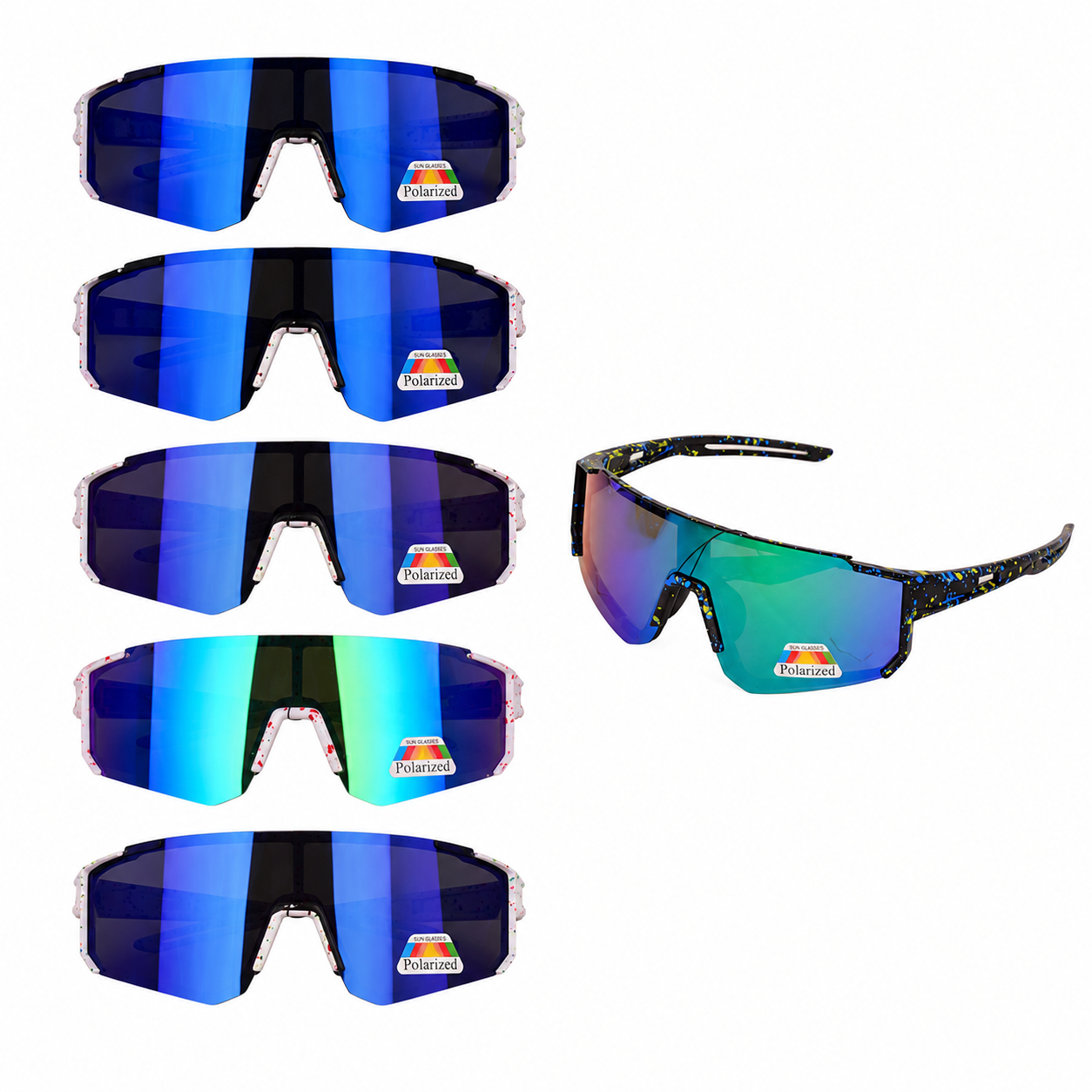 Polarized Shield Sports Sunglasses - MSG-42 (12 Units)