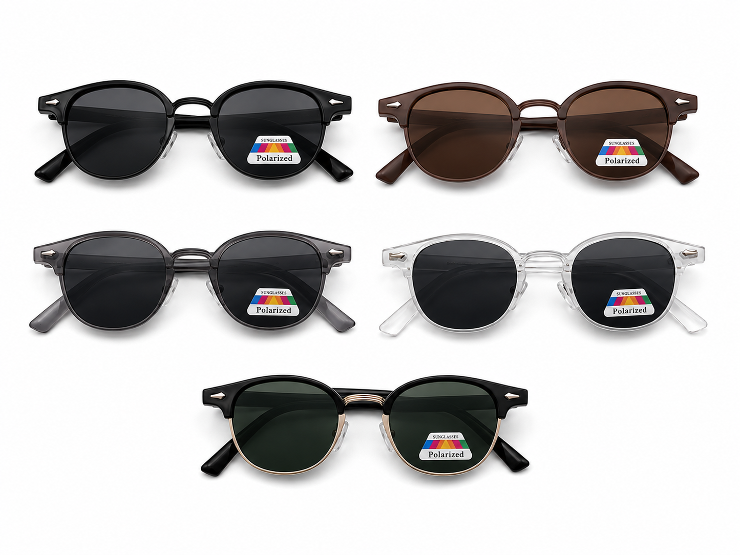 Polarized Classic Clubmaster Sunglasses - MSG-52 (12 Units)