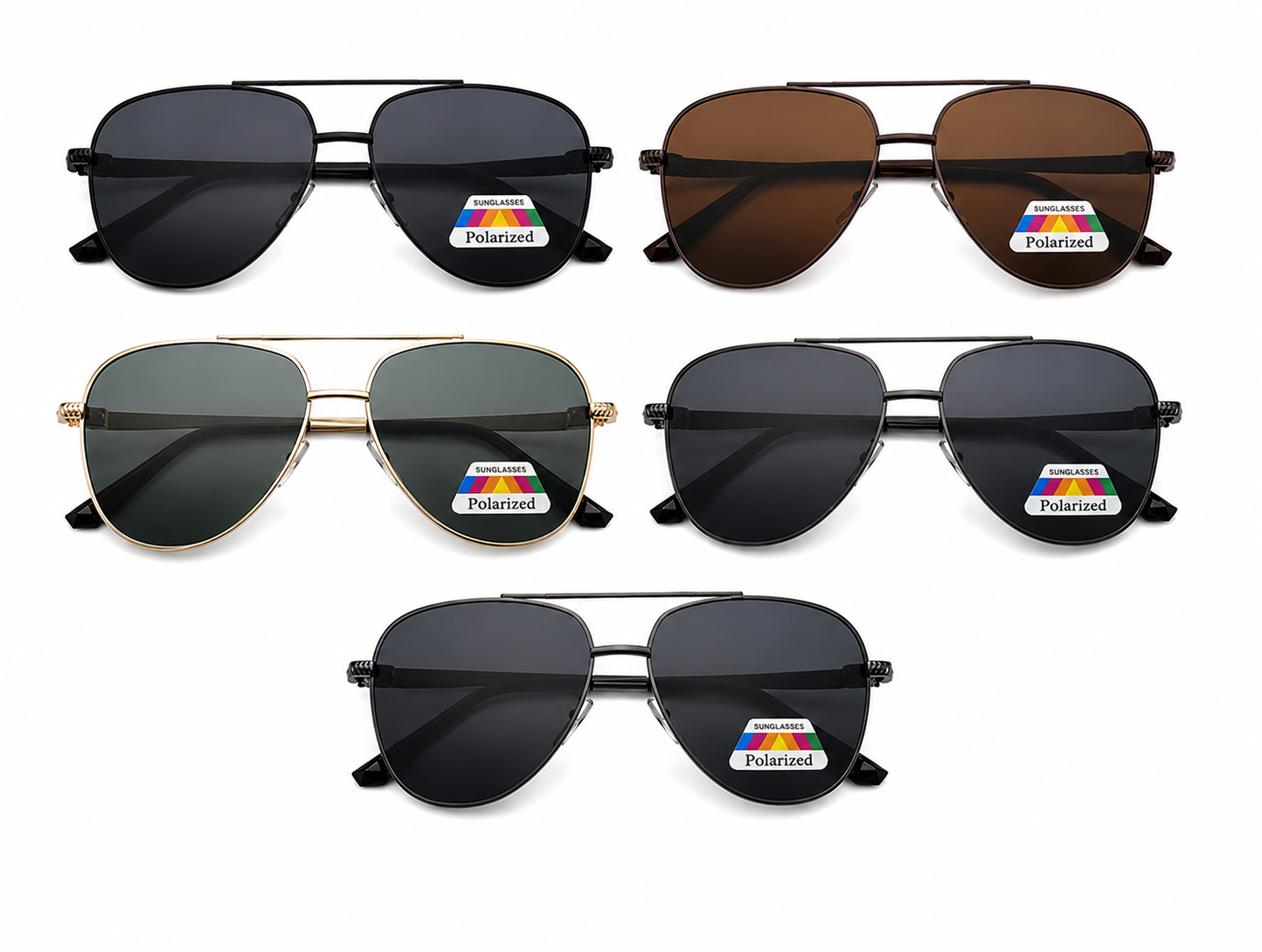 Polarized Classic Aviator Sunglasses - MSG-61 (12 Units)