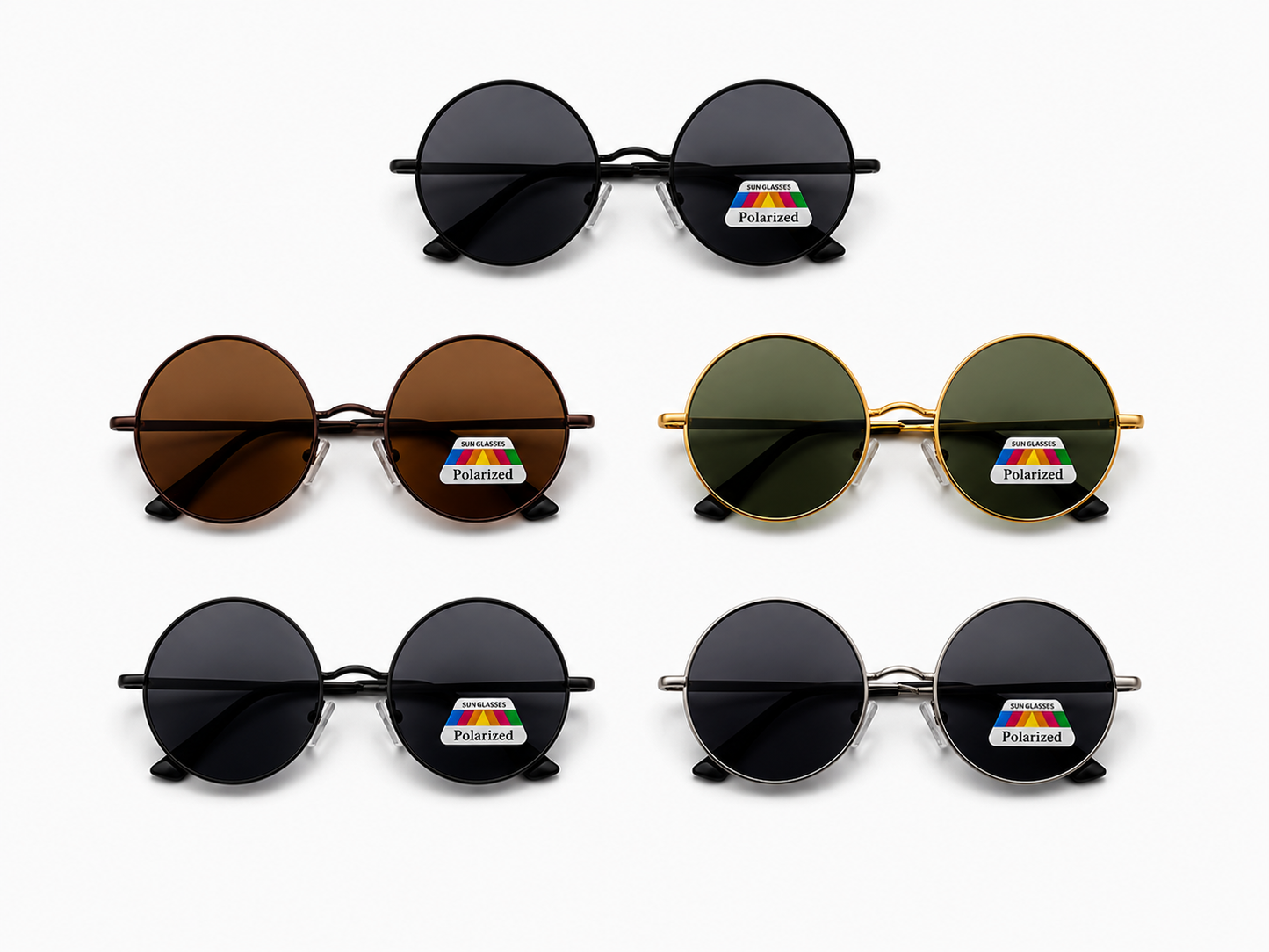 Polarized Round Circular Sunglasses - MSG-65 (12 Units)
