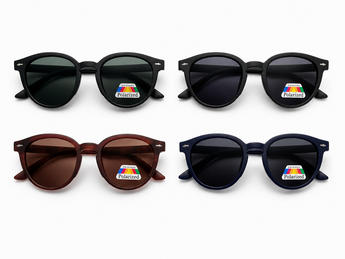Polarized Round Wayfarer Sunglasses - MSG-67 (12 Units)