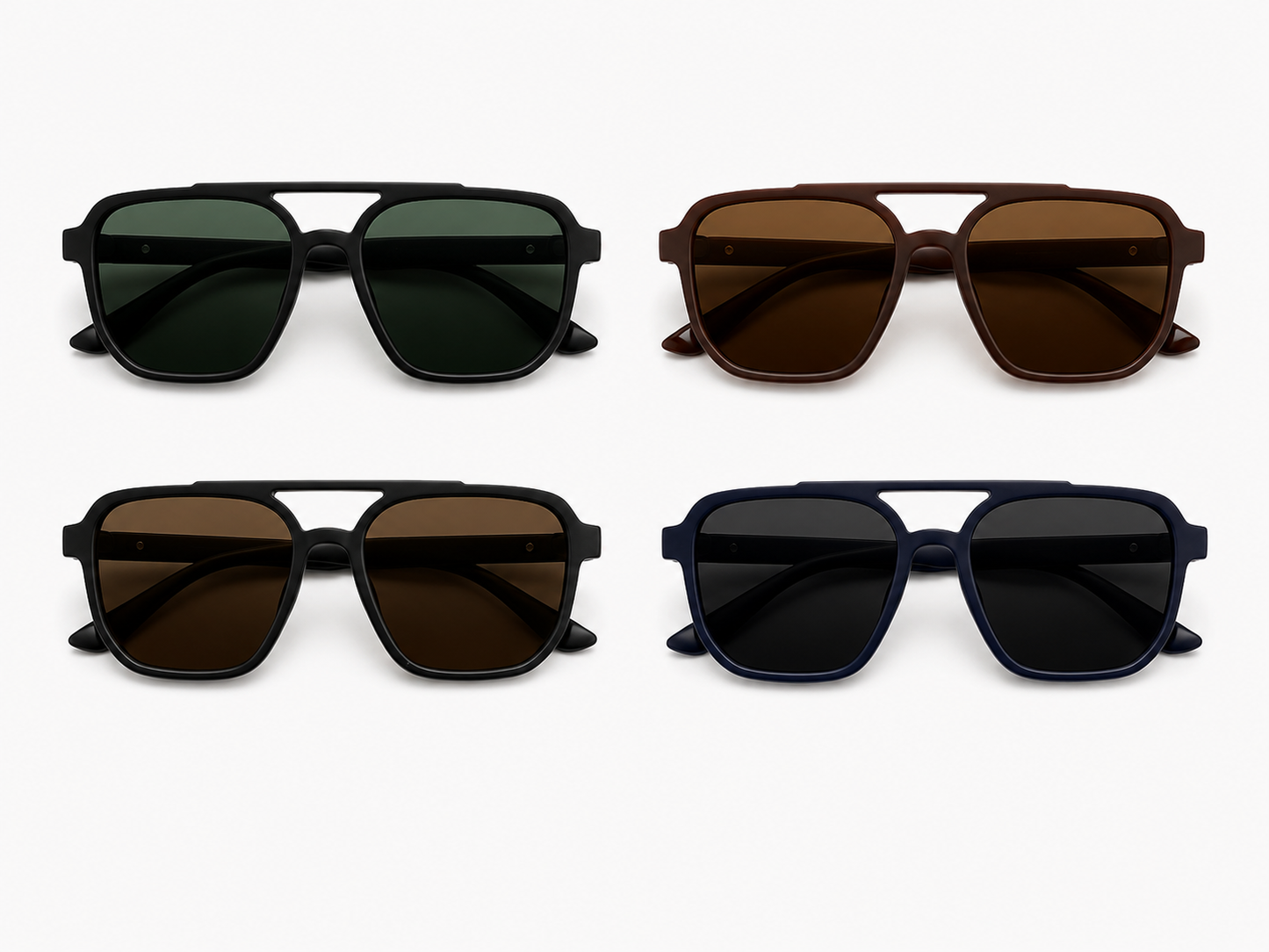 Polarized Flat Top Aviator Sunglasses - MSG-71 (12 Units)