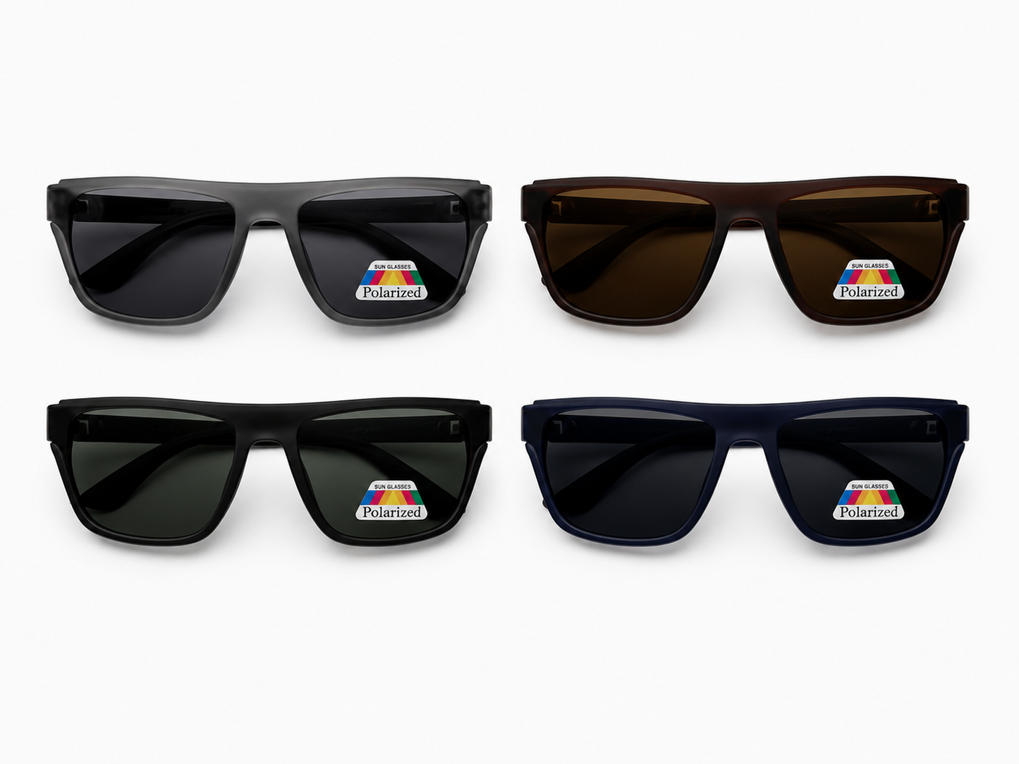 Polarized Modern Wayfarer Sunglasses - MSG-72 (12 Units)