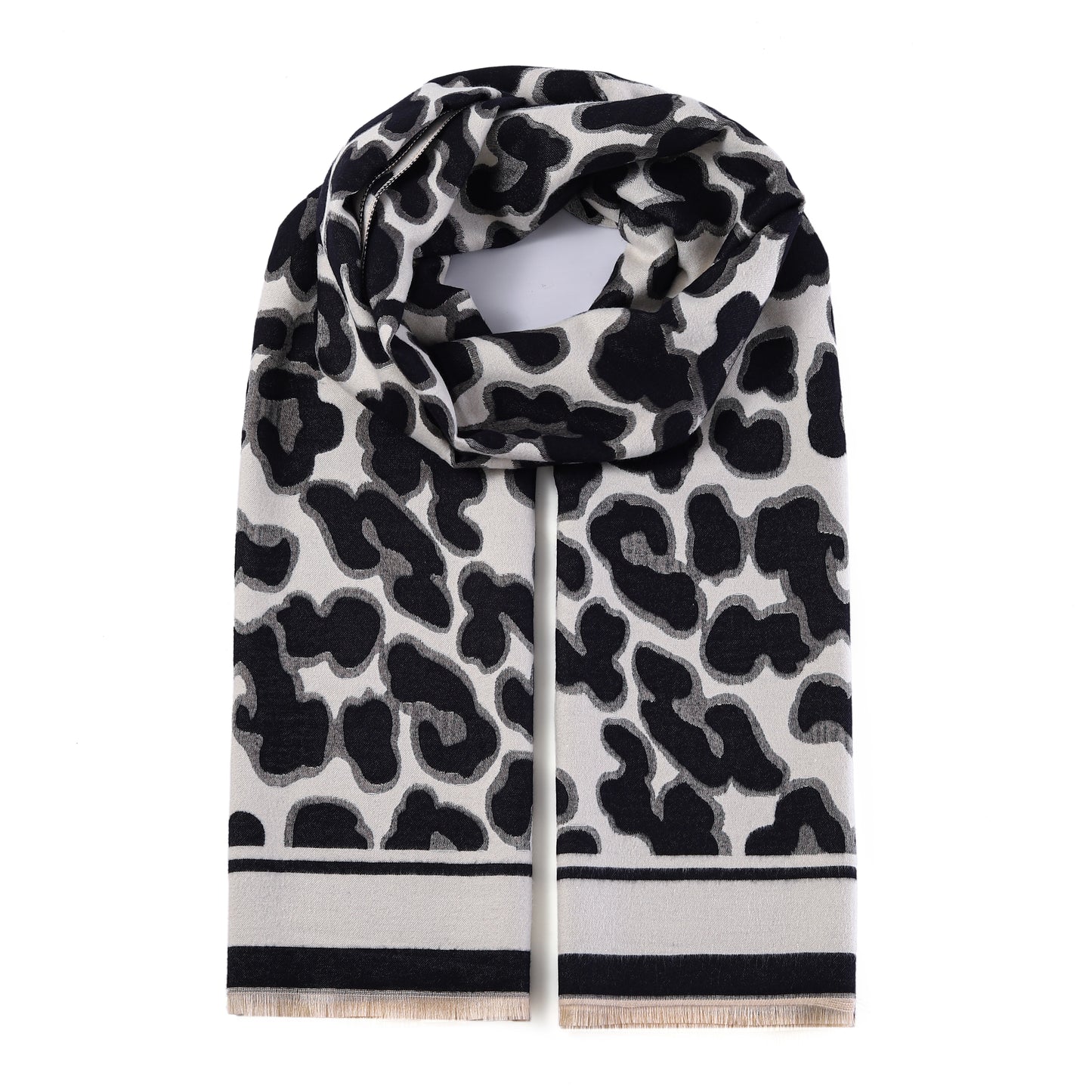 Luxurious Double Sided Jacquard Scarf - Wild Leopard