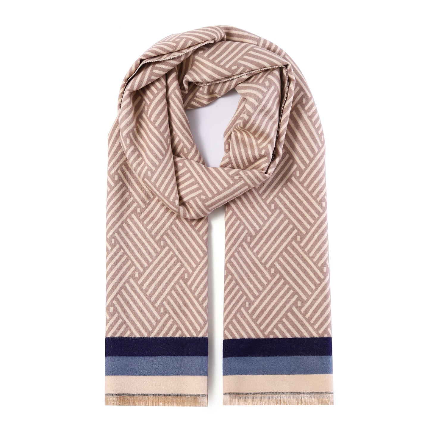Luxurious Double Sided Jacquard Scarf - Modern Stripes
