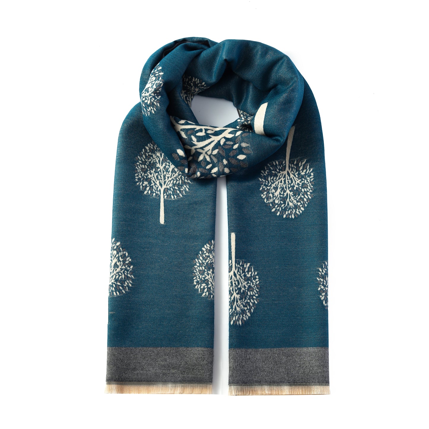 Luxurious Double Sided Jacquard Scarf - Multi-Colour Eternal Tree of Life
