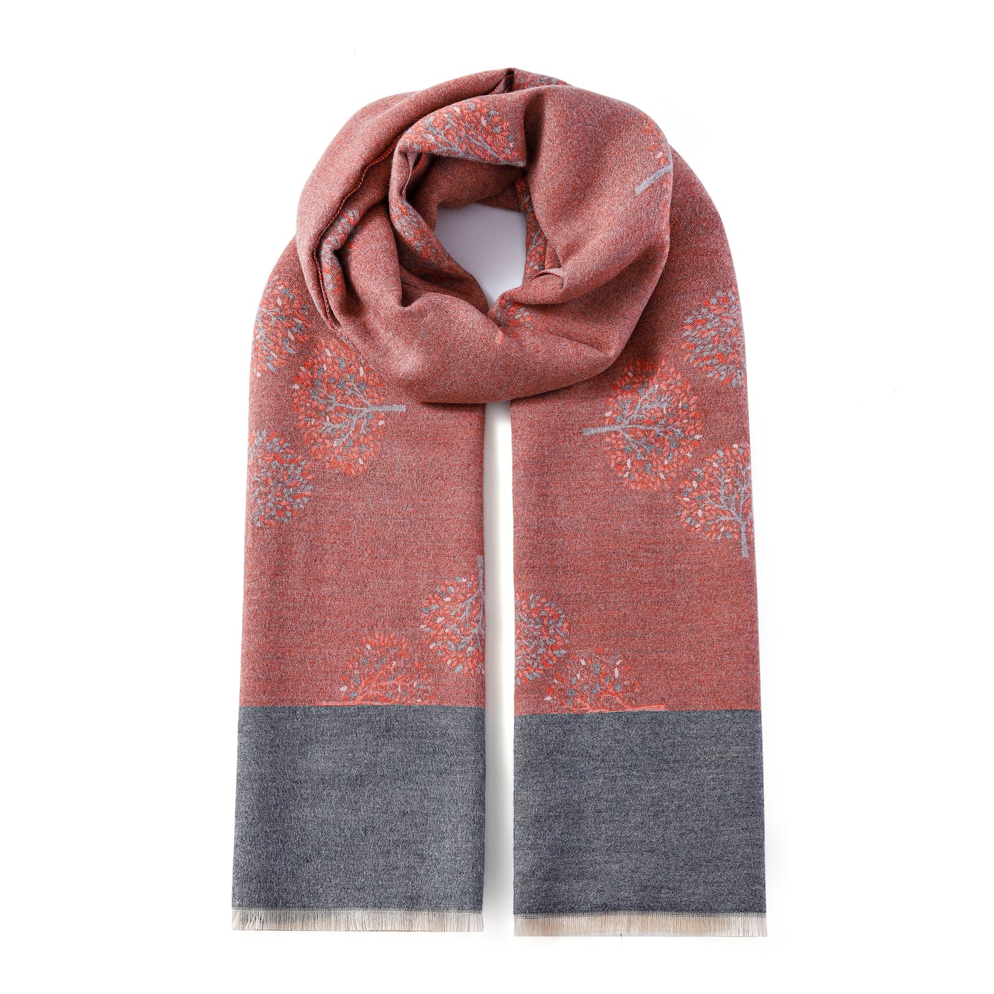 Luxurious Double Sided Jacquard Scarf - Fourfold Tree of Life