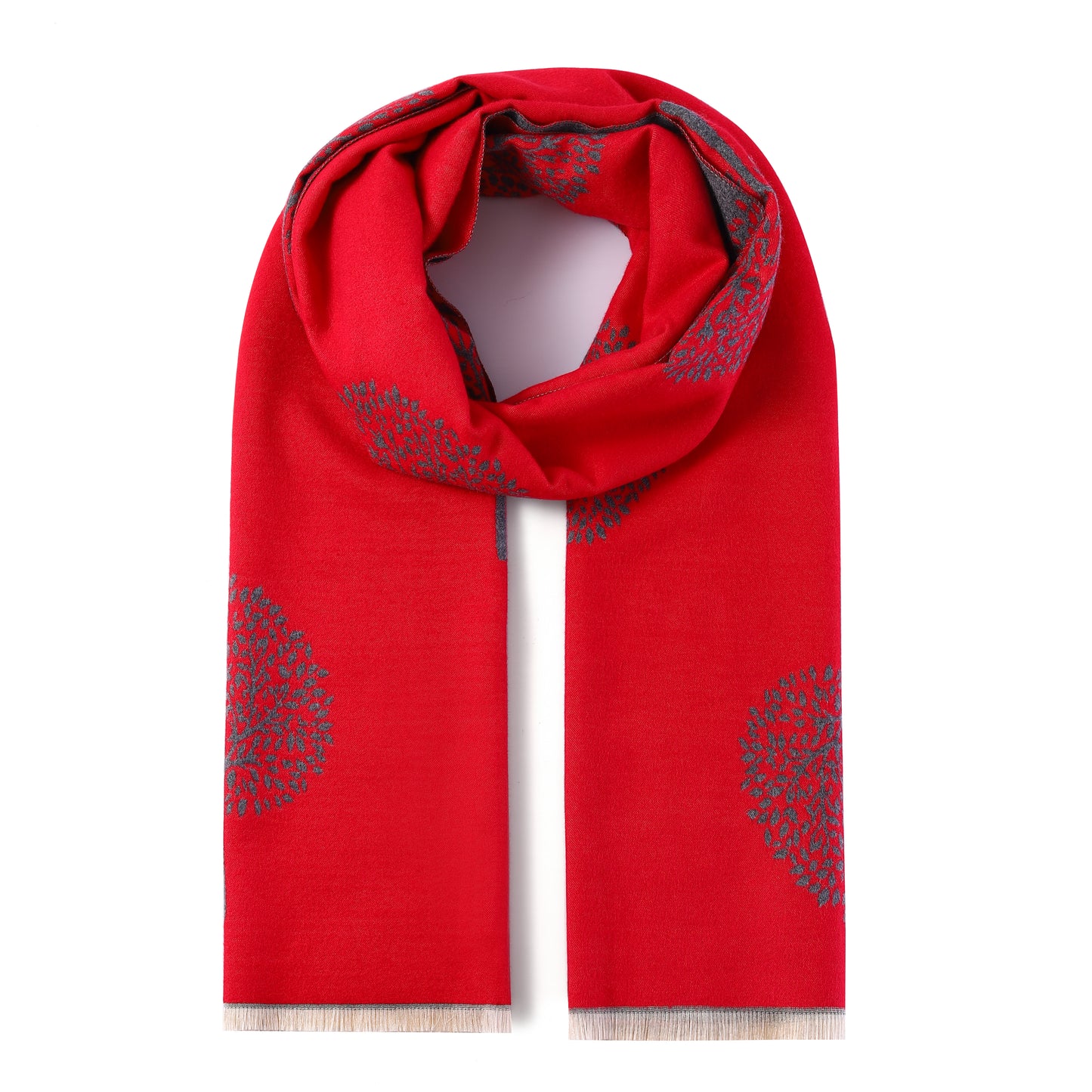 Luxurious Double Sided Jacquard Scarf - Tree of Life