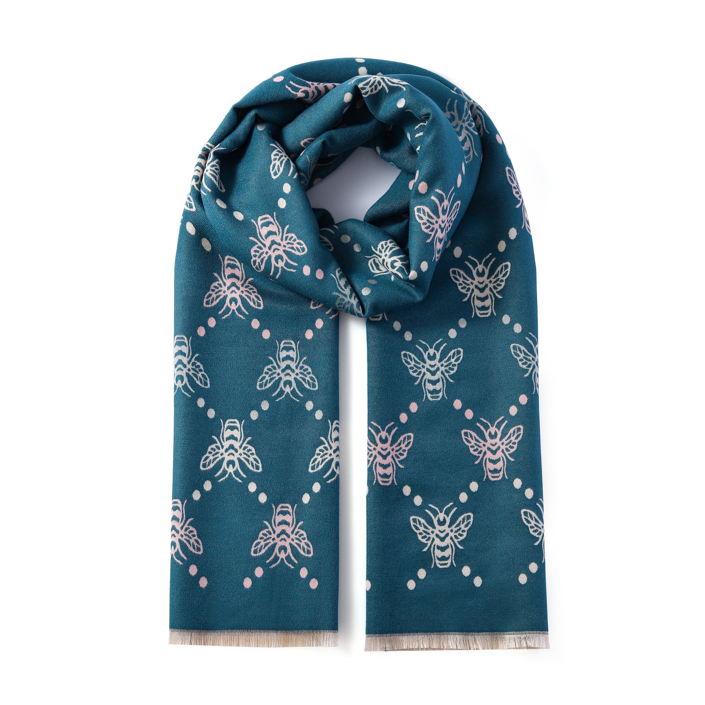 Luxurious Double Sided Jacquard Scarf - Queen Bee