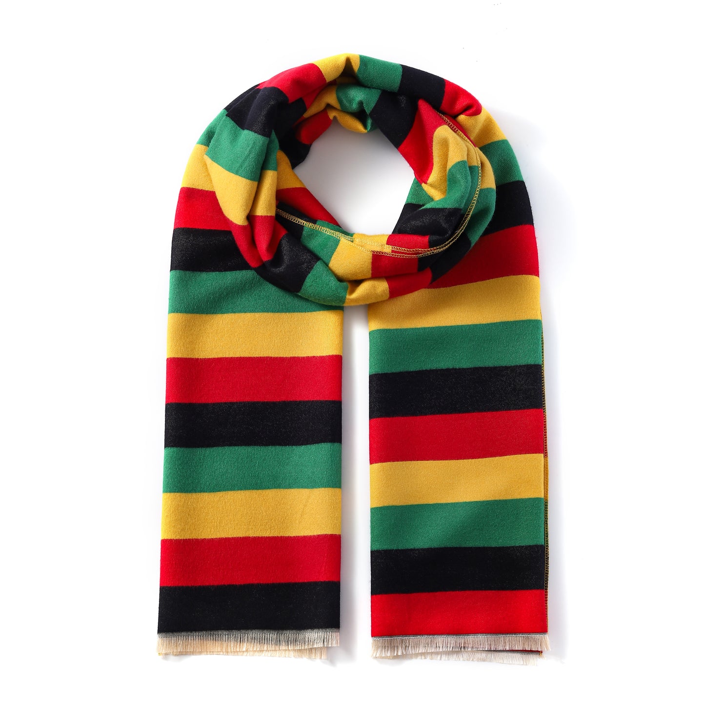 Luxurious Double Sided Jacquard Scarf - Rasta