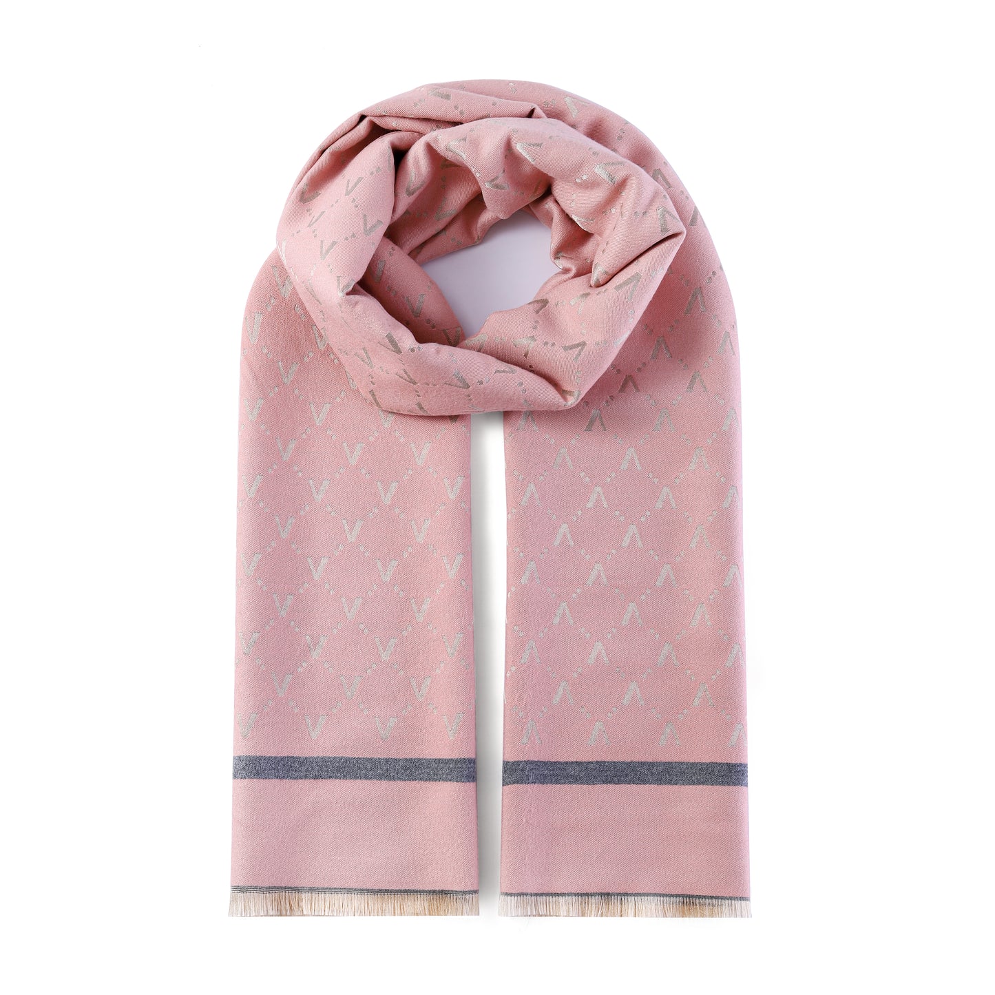 Luxurious Double Sided Jacquard Scarf - V-Patterned Elegance