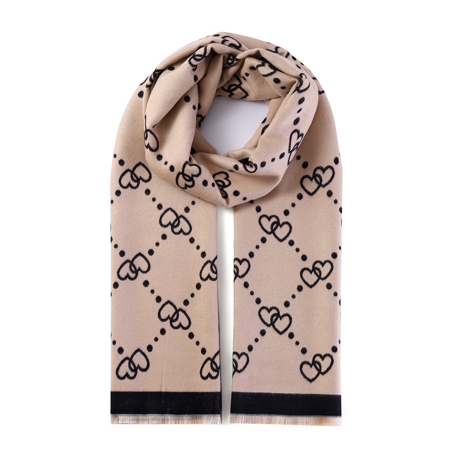 Luxurious Double Sided Jacquard Scarf - Heartfelt Harmony