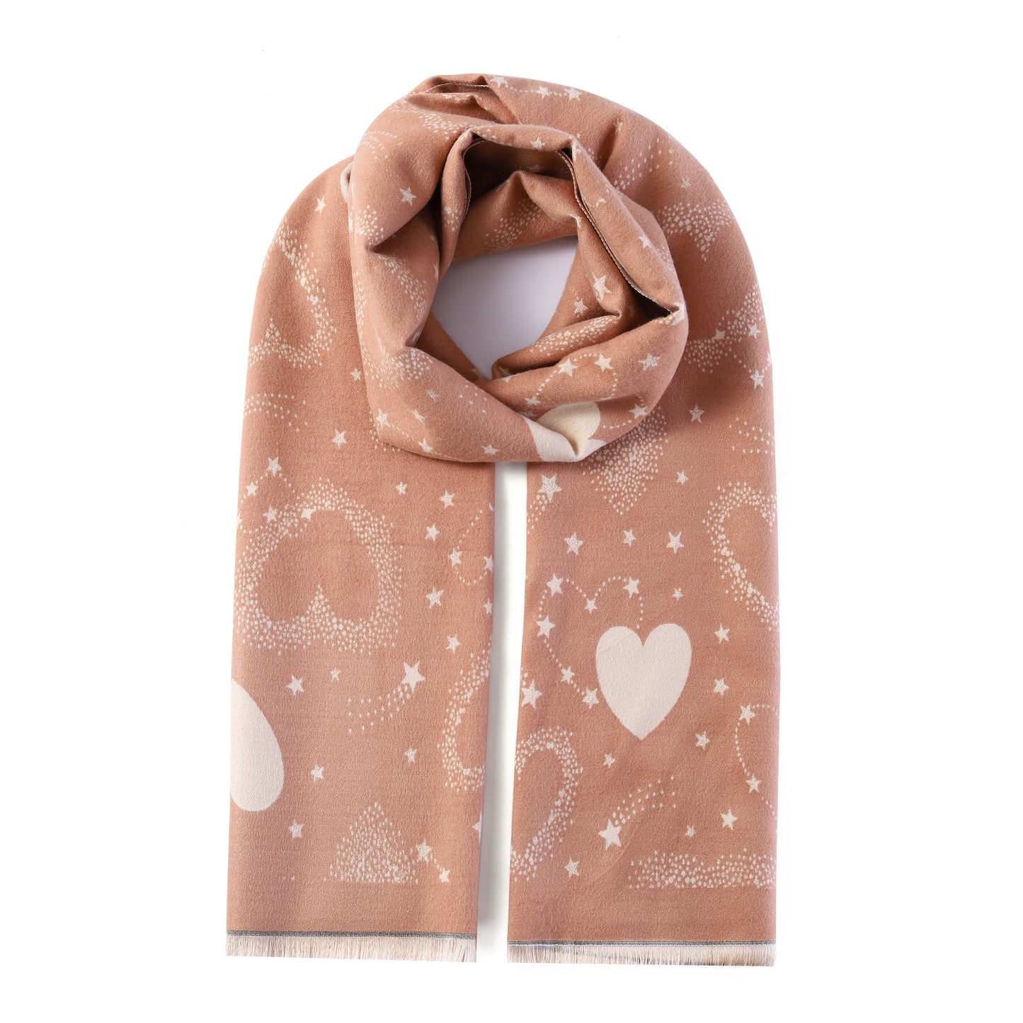 Luxurious Double Sided Jacquard Scarf - Hearts from Heaven
