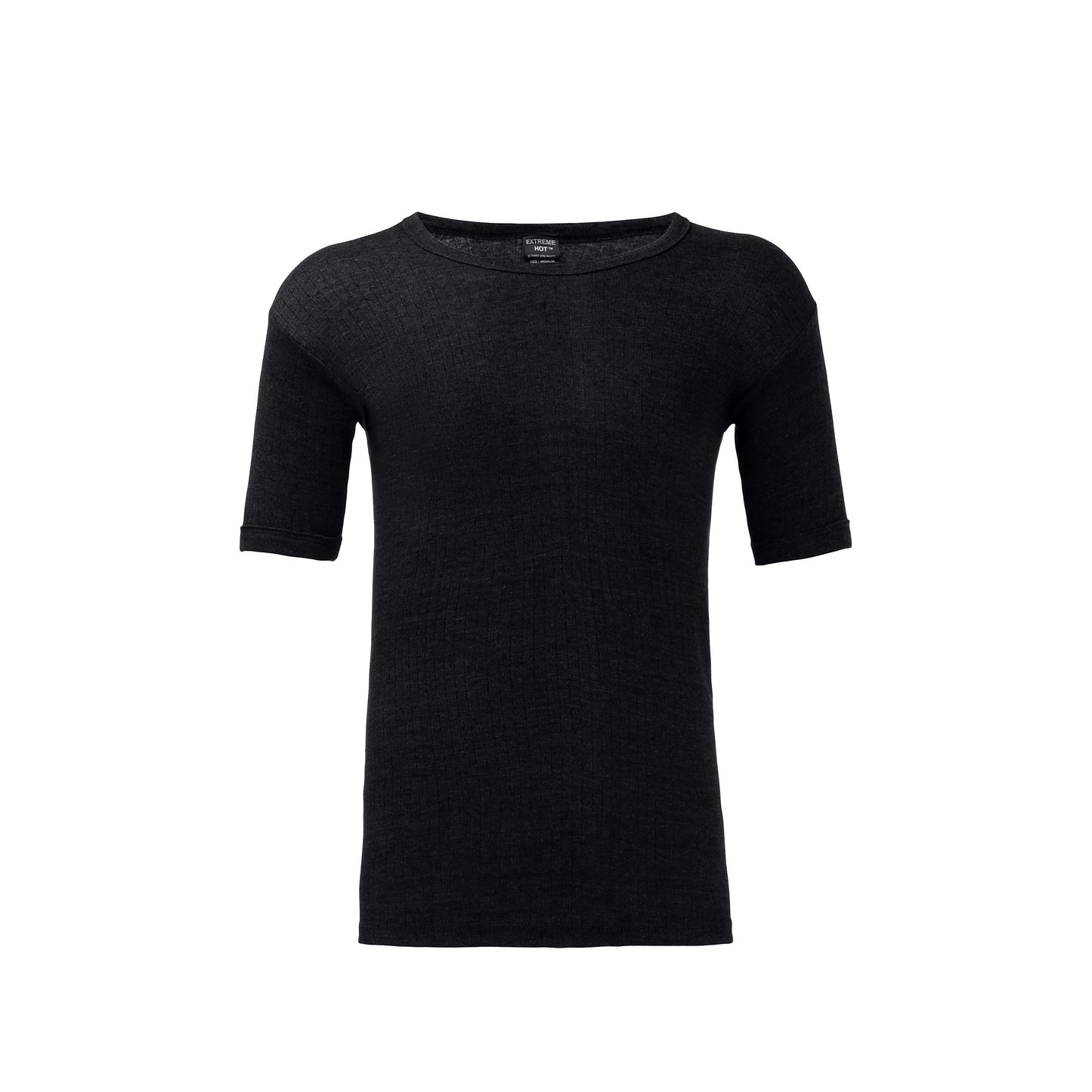 Mens Brushed Thermal Short Sleeve T-Shirts - Black (Pack of 6)