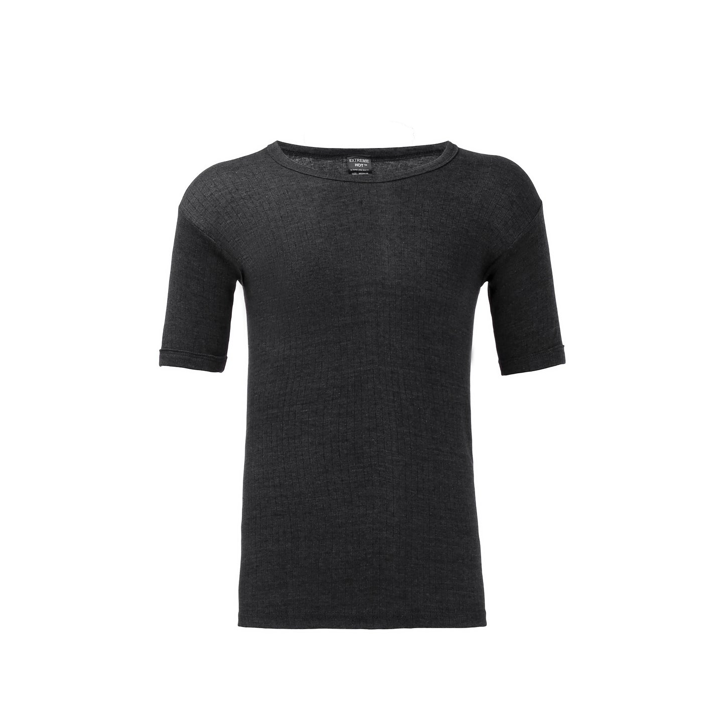 Mens Brushed Thermal Short Sleeve T-Shirts - Charcoal (Pack of 6)