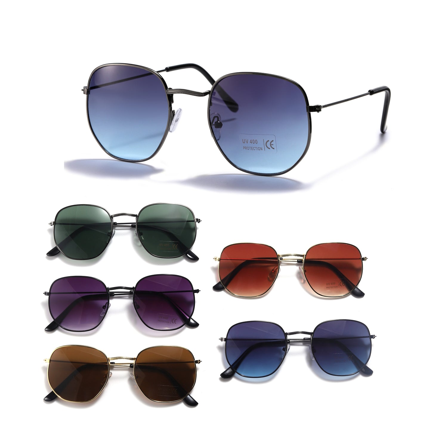 Royal Stallion Rounded Aviator Inspired Sunglasses SUNGLA-3 (12 Units)