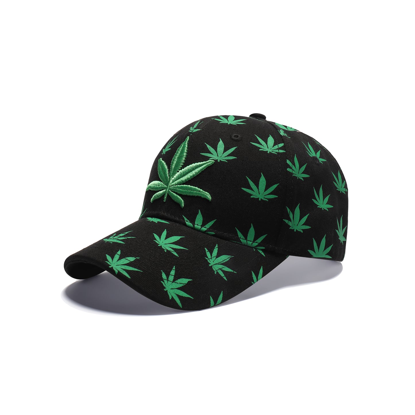 Ganja Leaf Embroidered Cotton Baseball Caps