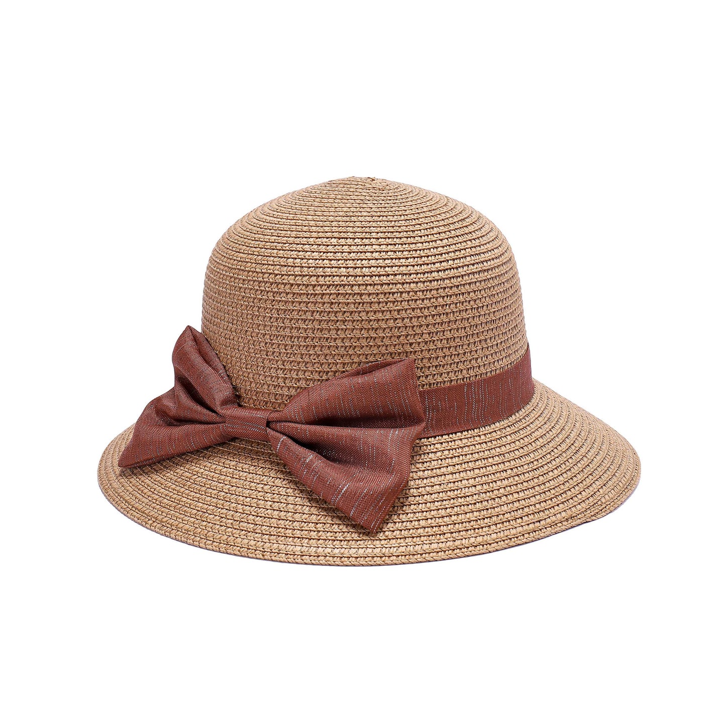 Ladies Classic Cloche Sun Hat with Sculpted Textured Bow