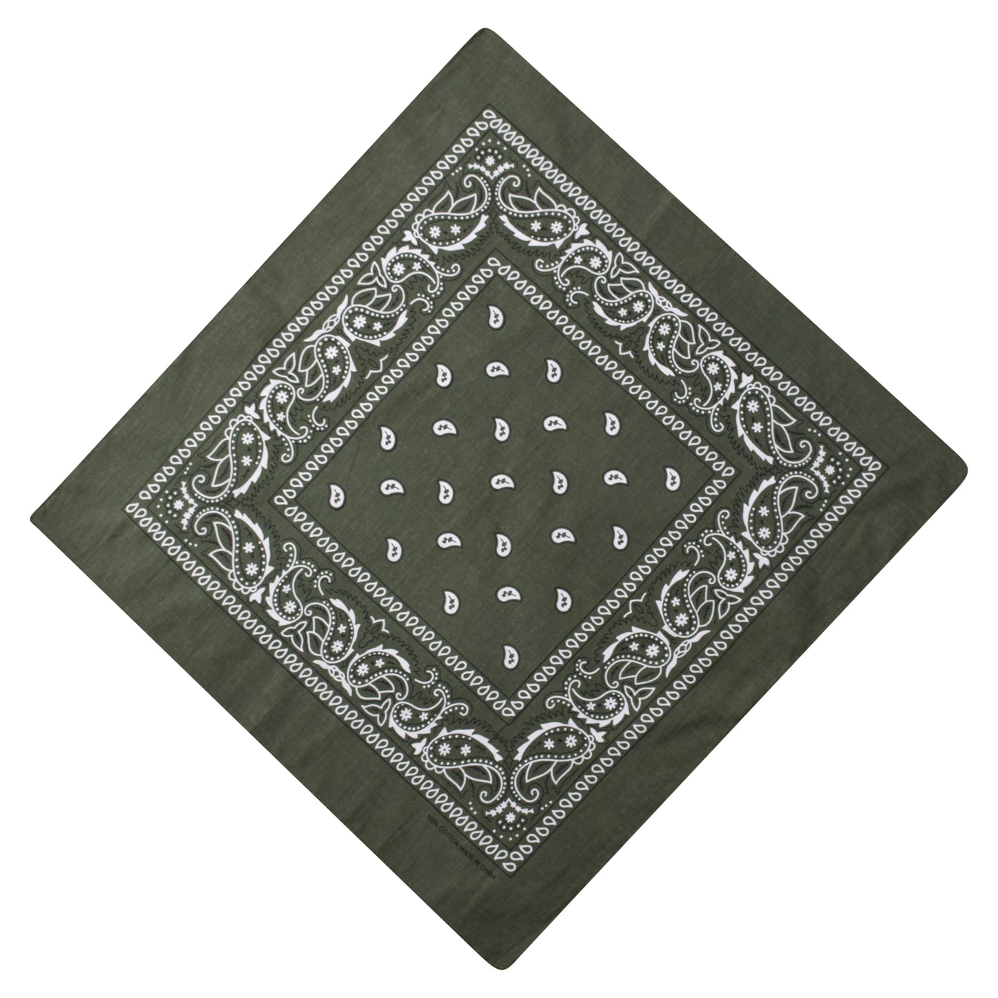 Paisley Print Bandana - Olive