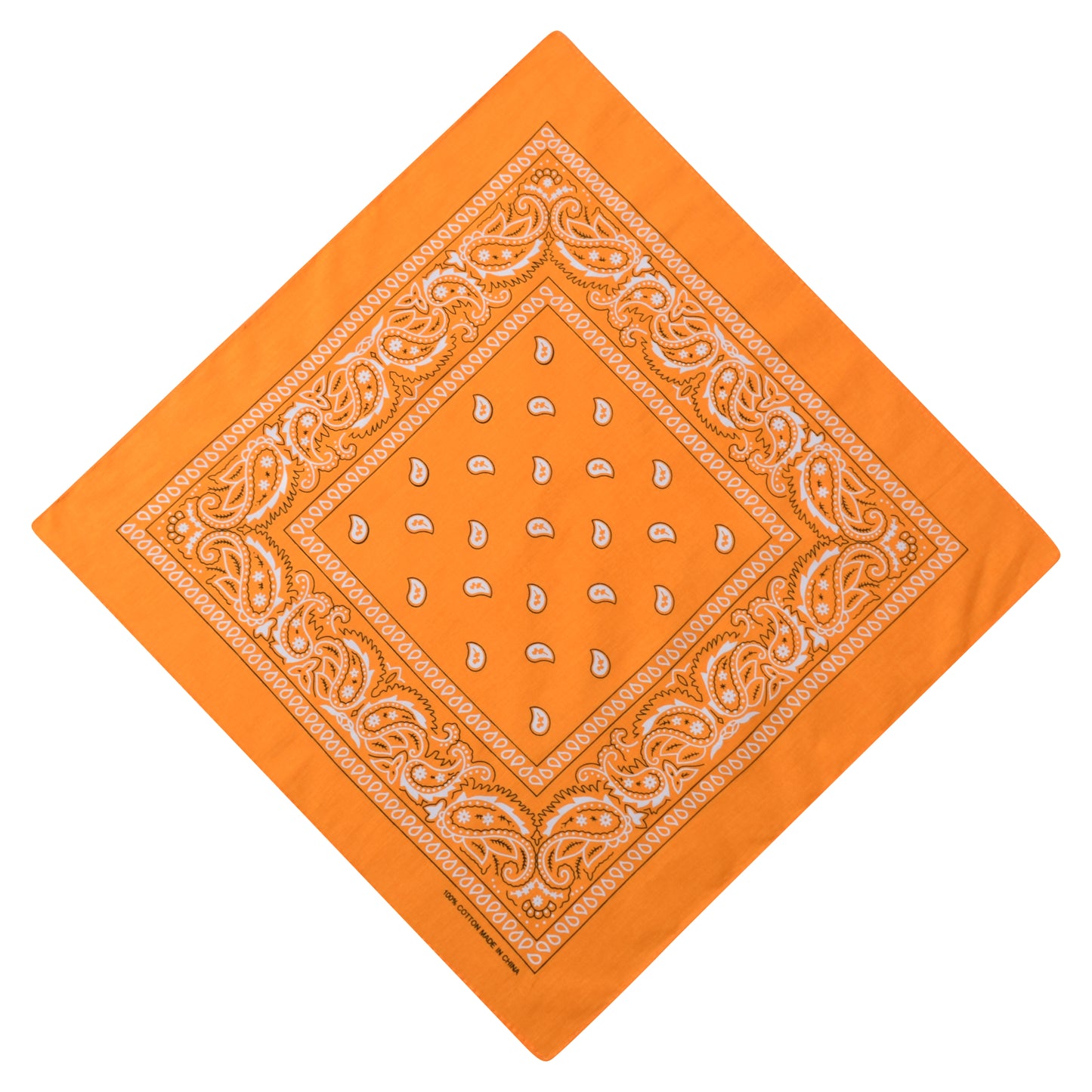 Paisley Print Bandana - Orange