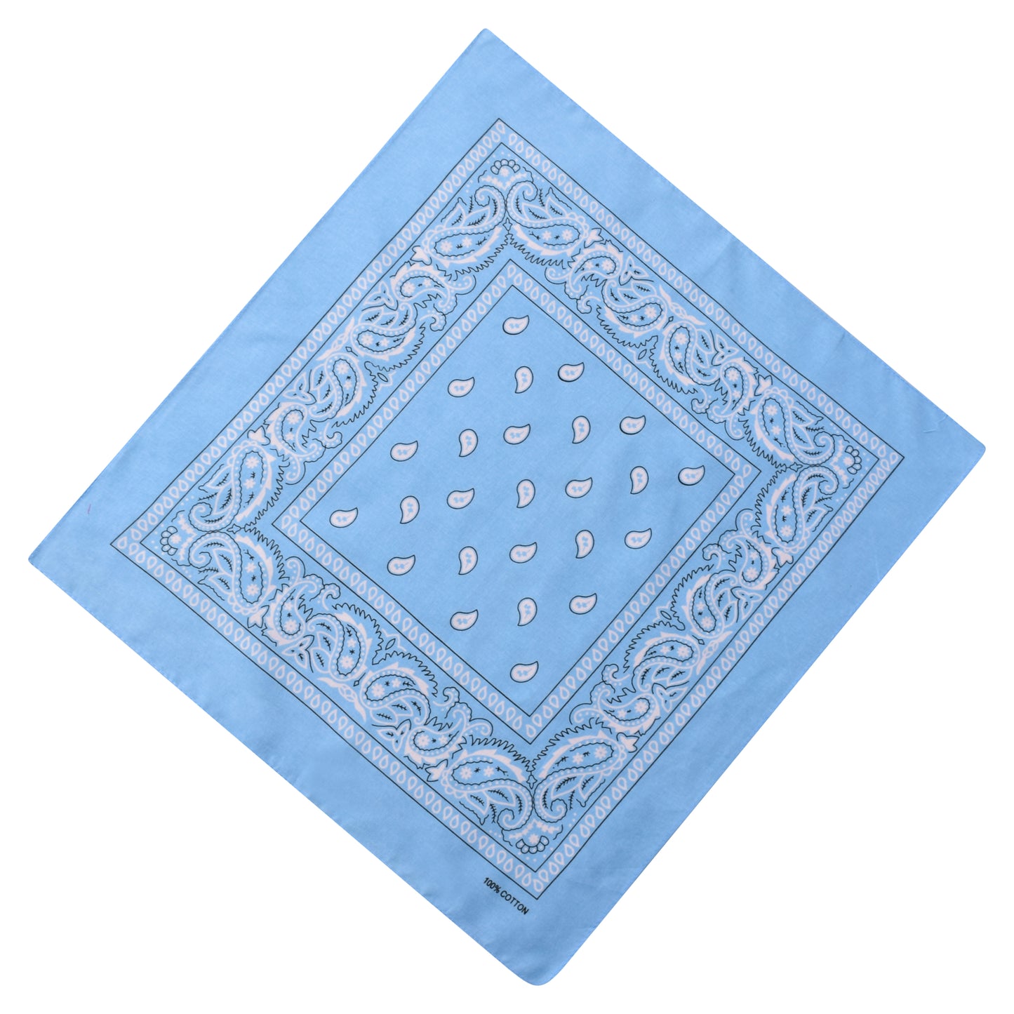 Paisley Print Bandana - Sky Blue