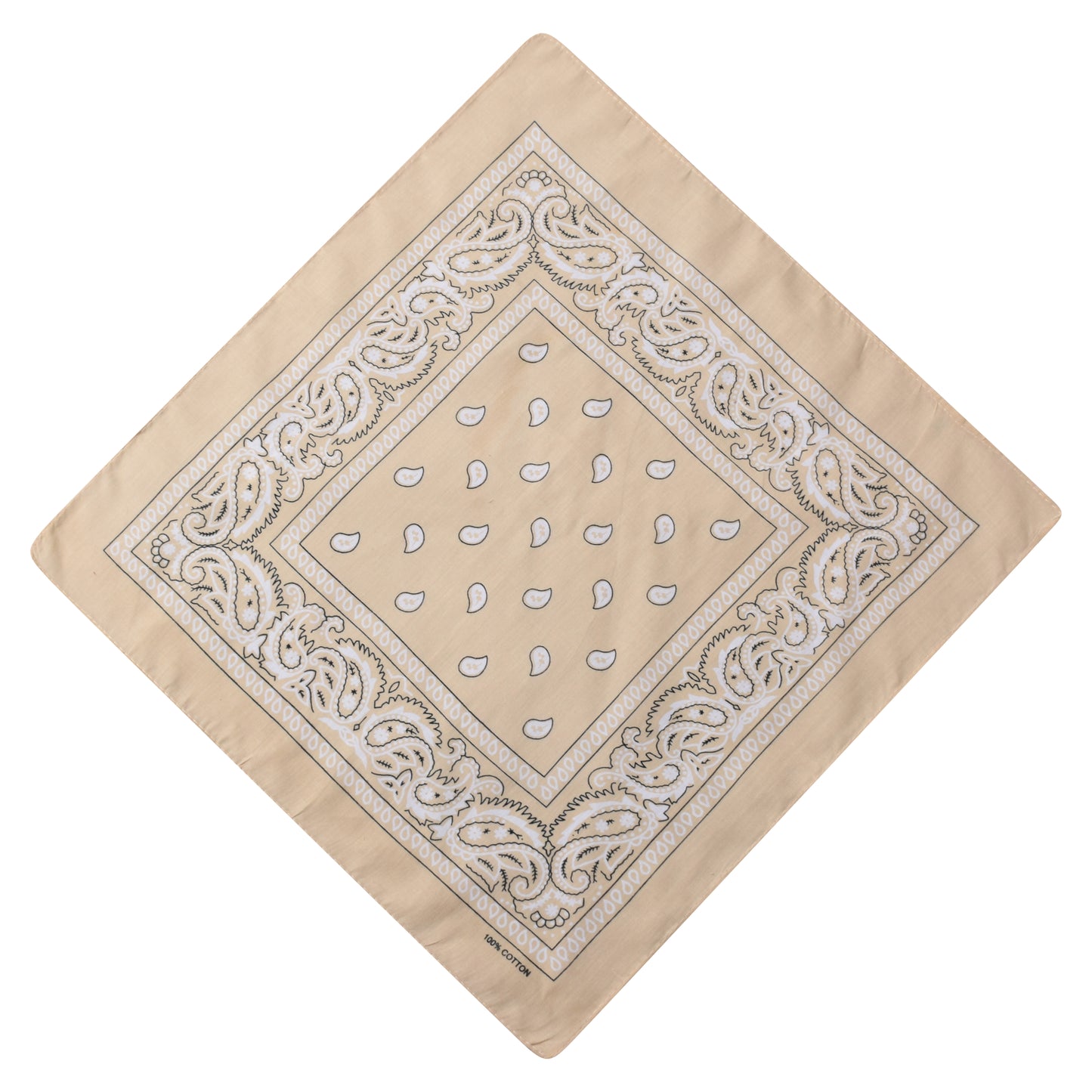 Paisley Print Bandana - Beige