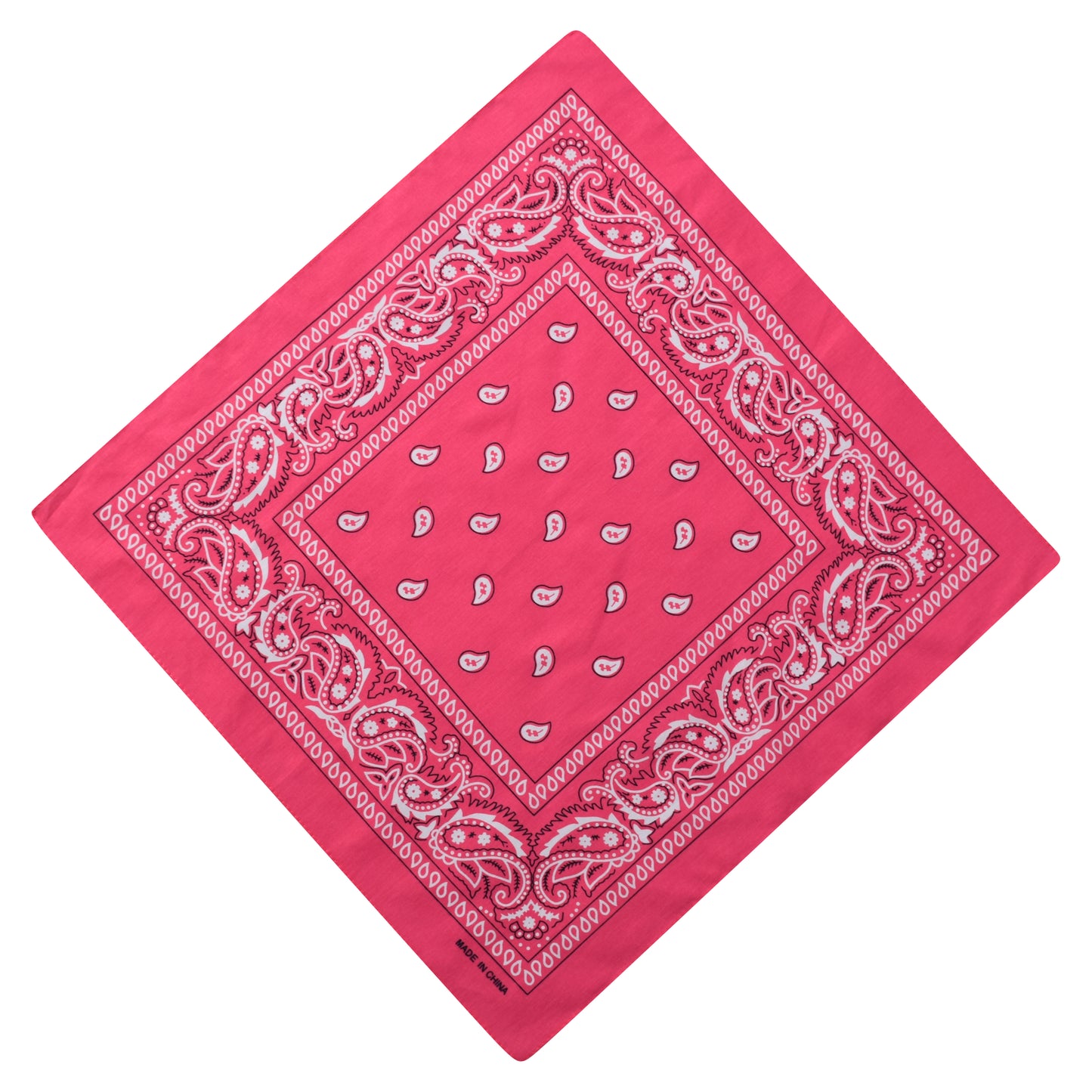 Paisley Print Bandana - Hot Pink