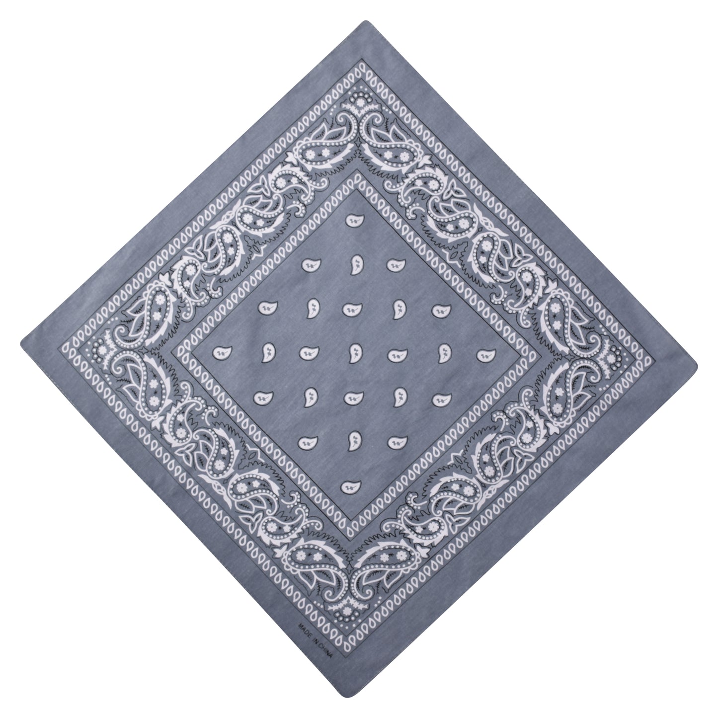 Paisley Print Bandana - Grey