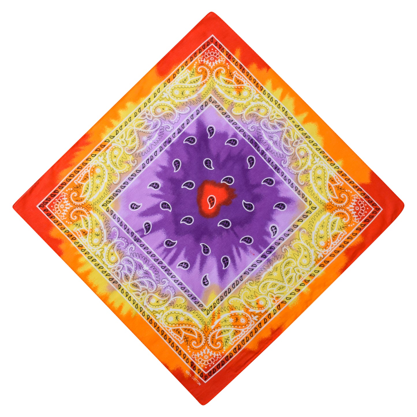 Retro Hippie Paisley Print Bandana - Tie Dye